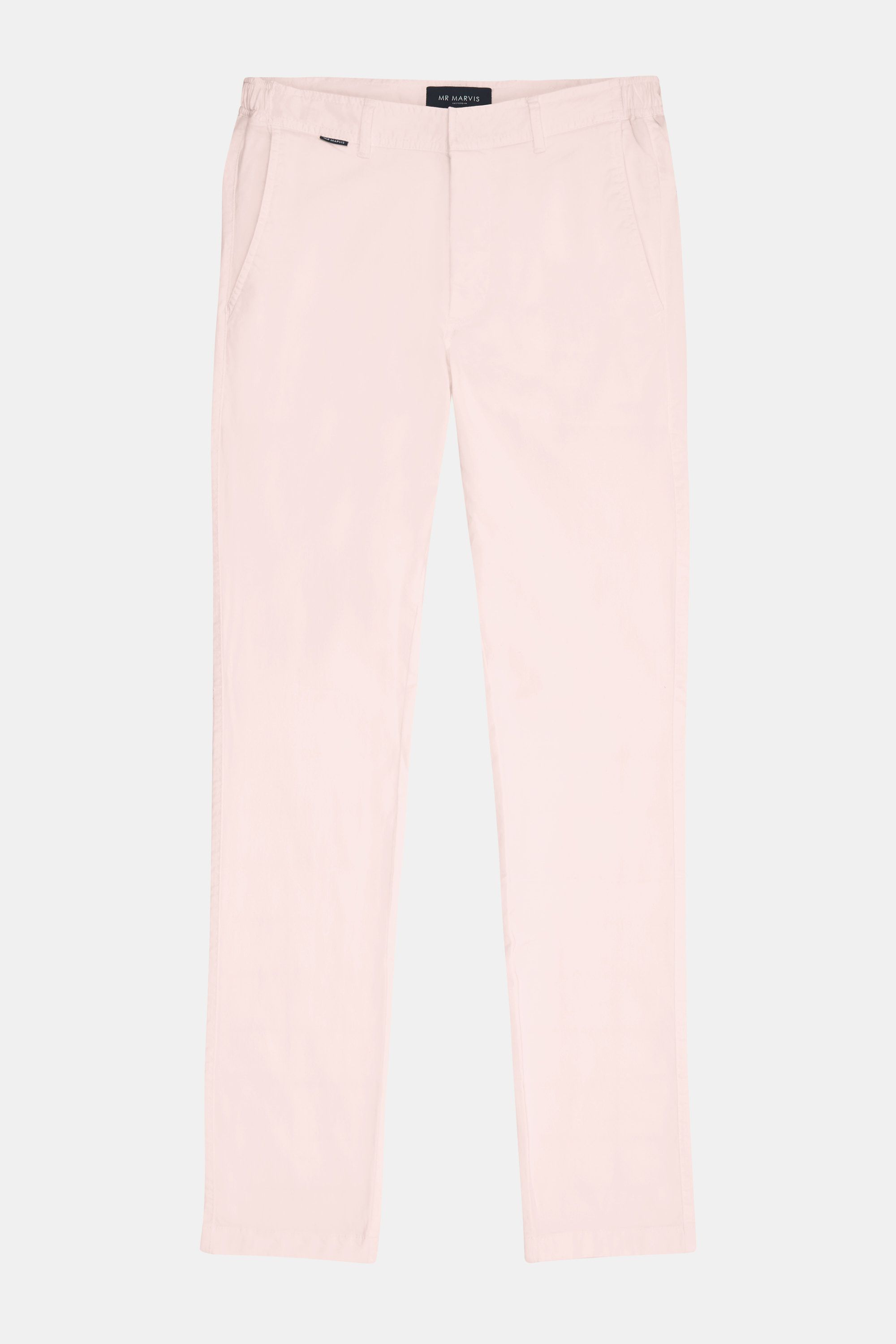 Mens stretch chinos with tailored fit in soft pink