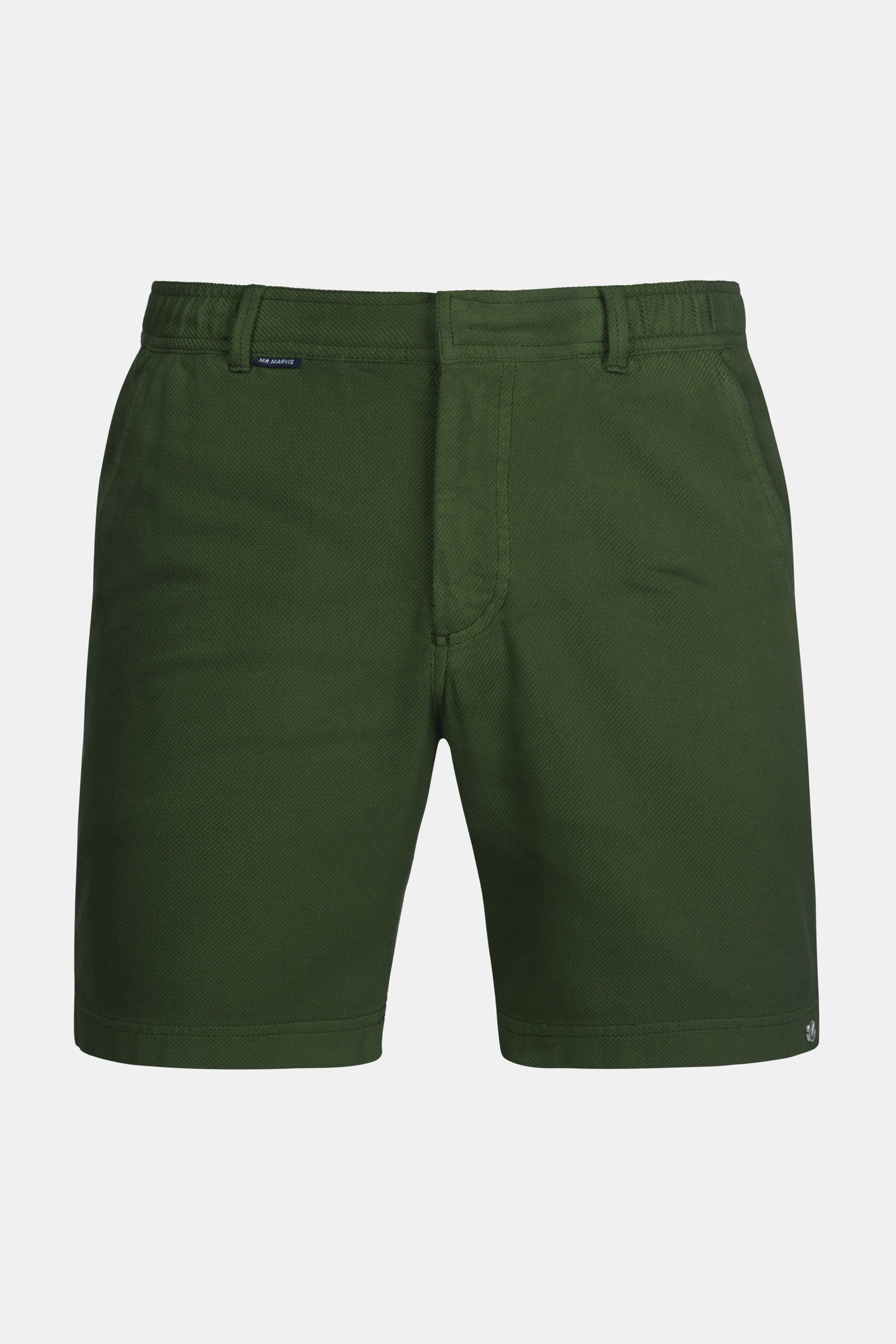 Pantalones cortos de piqué para hombre en verde militar