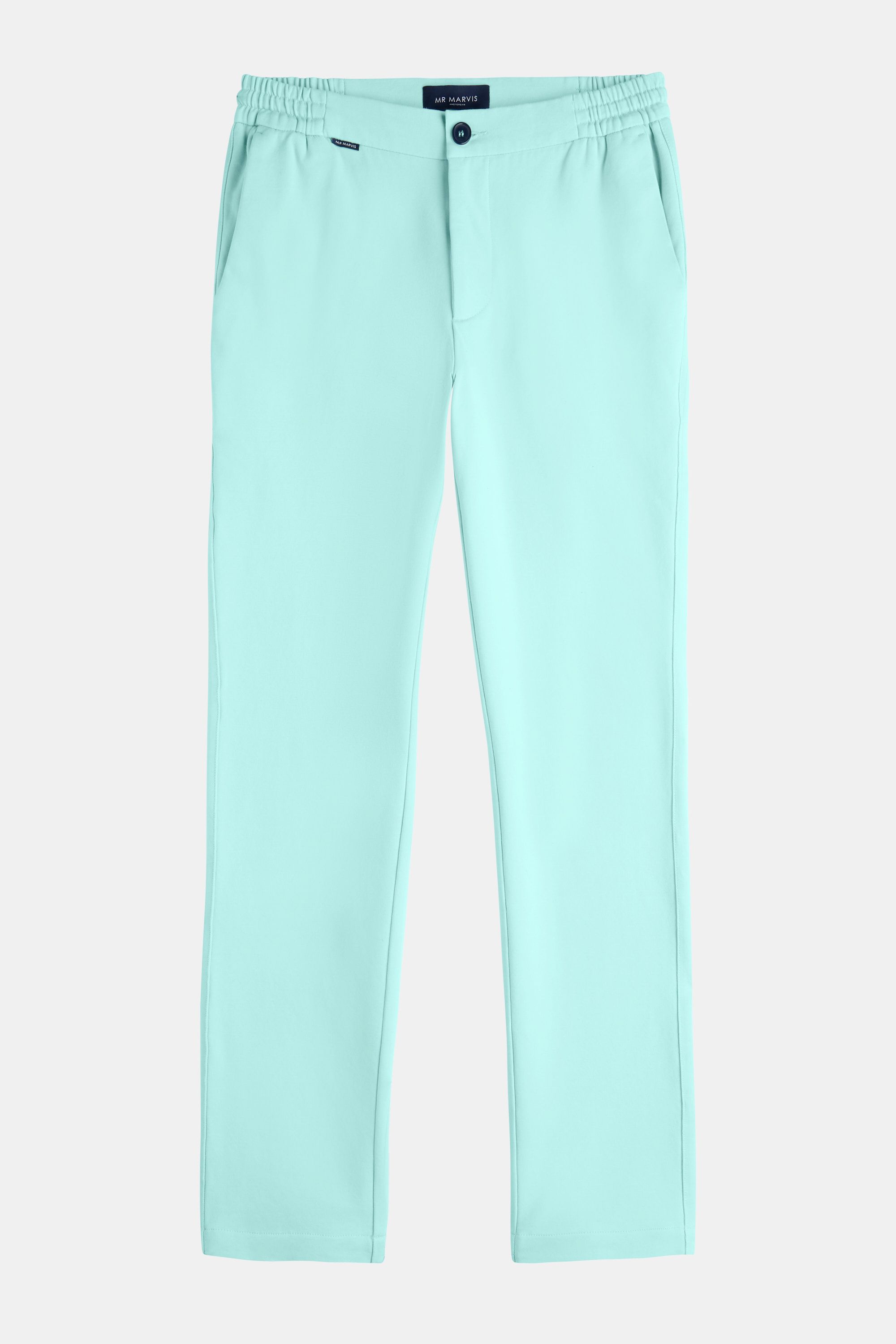 Mens stretch and soft trousers with regular fit in fresh mint green