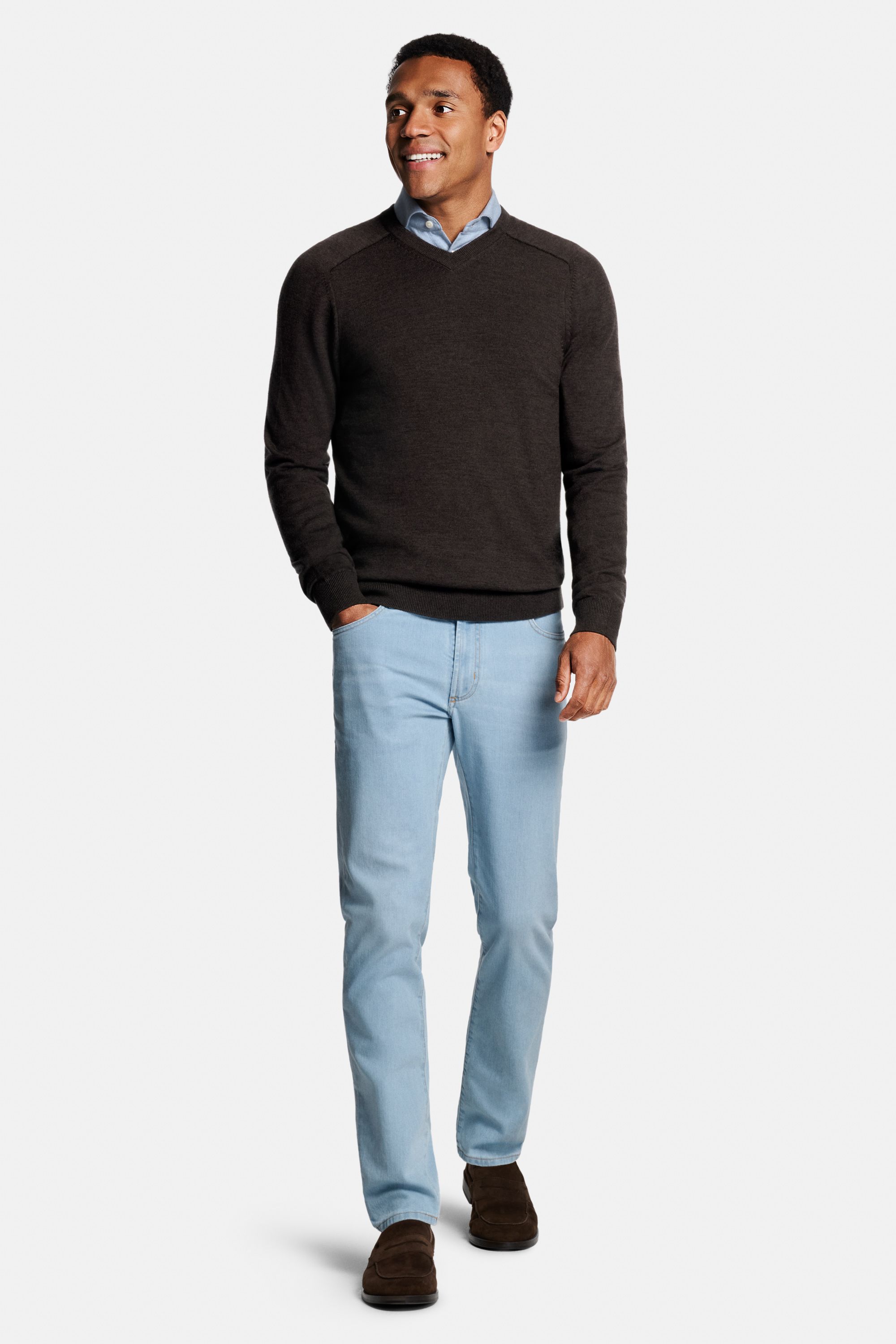 Antarctics * The Smart Shirt, Night Foxes * The Merino V-neck, Otis * The Jeans