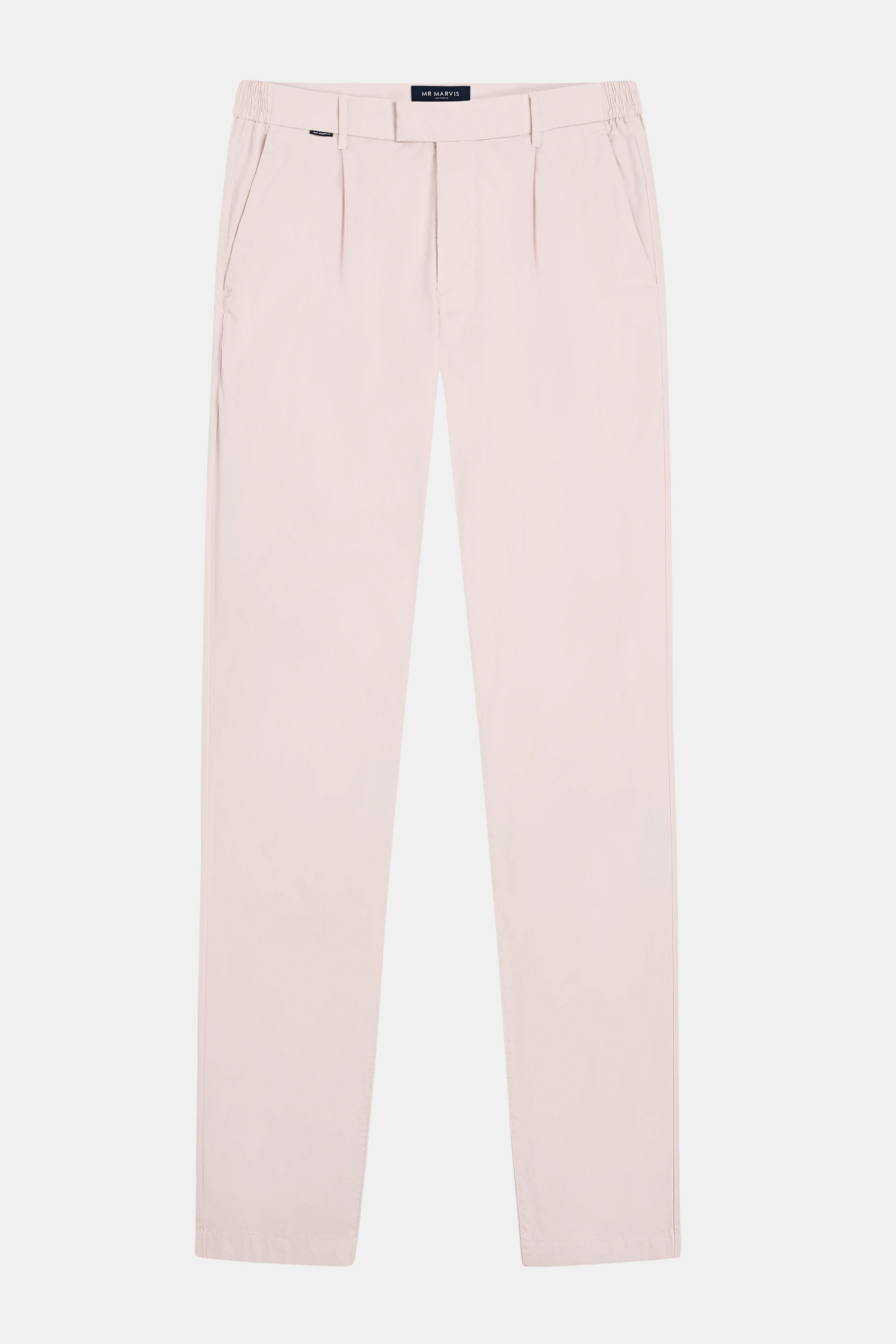 Mens pleated chinos with relaxed fit in soft pink