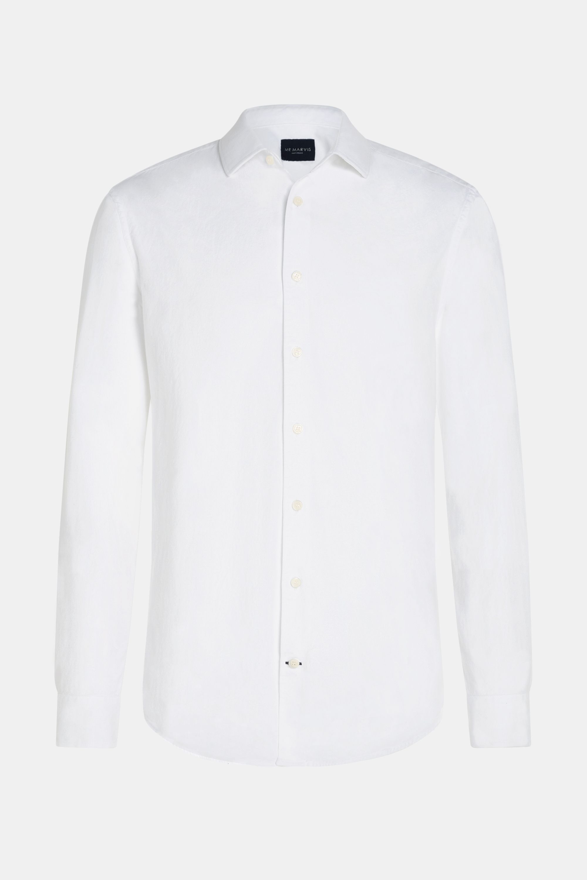 Mens cotton shirt with regular fit in white