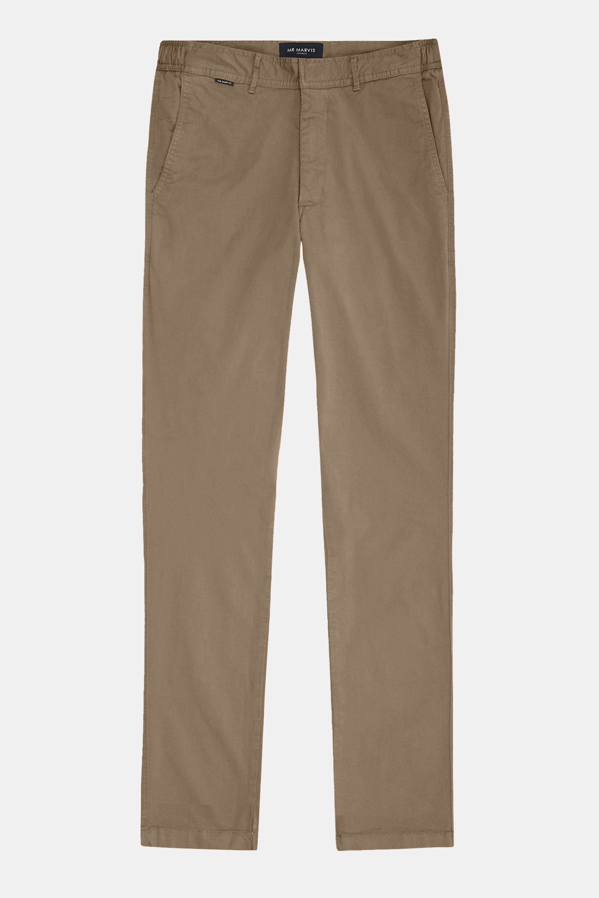 Chino stretch pour homme à coupe ajustée en brun moyen