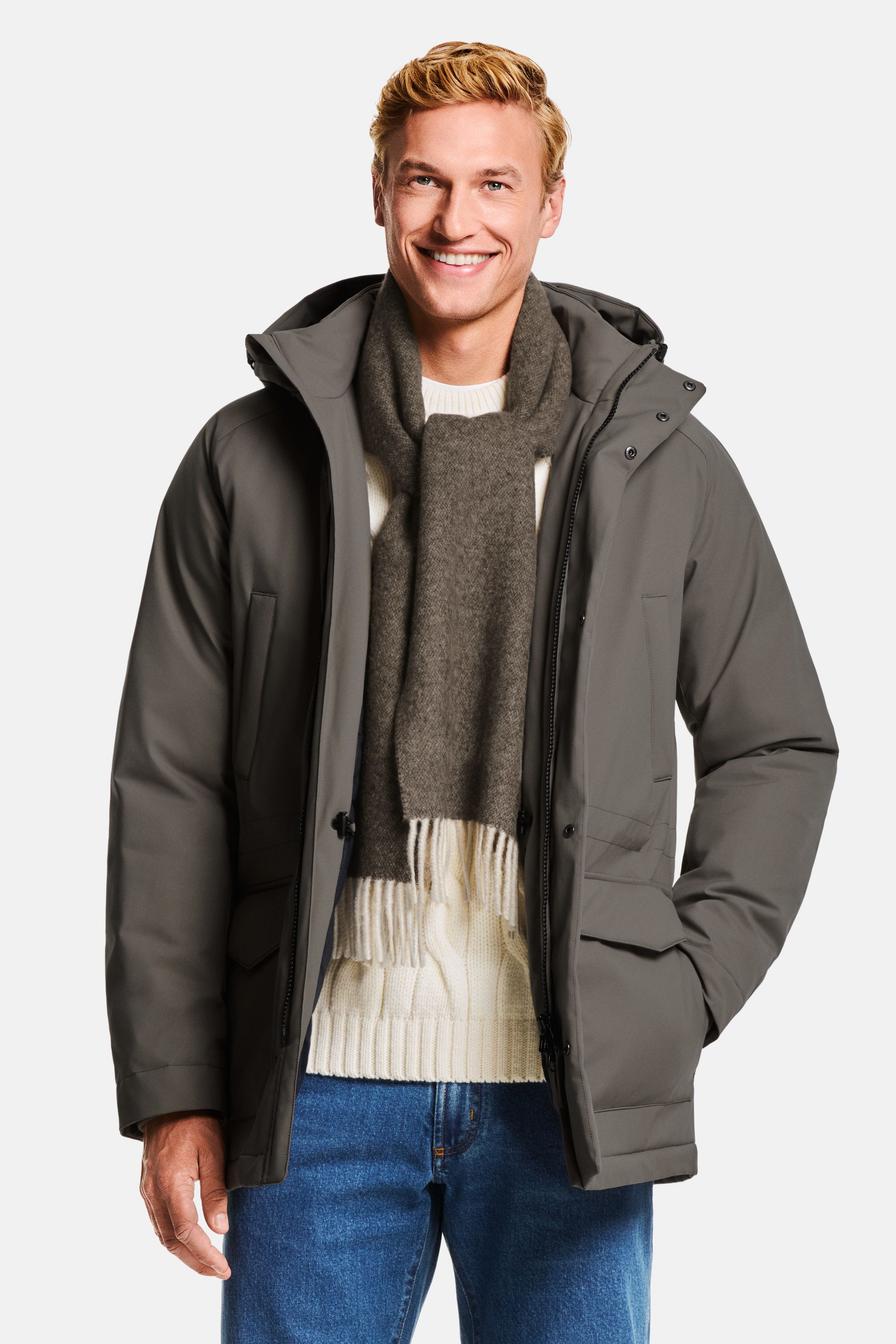 Coconuts * The Cable Knit Pullover, Jefes * The Iconic Parka, Jefes * The Wool Scarf, Davis Authentic * The Jeans