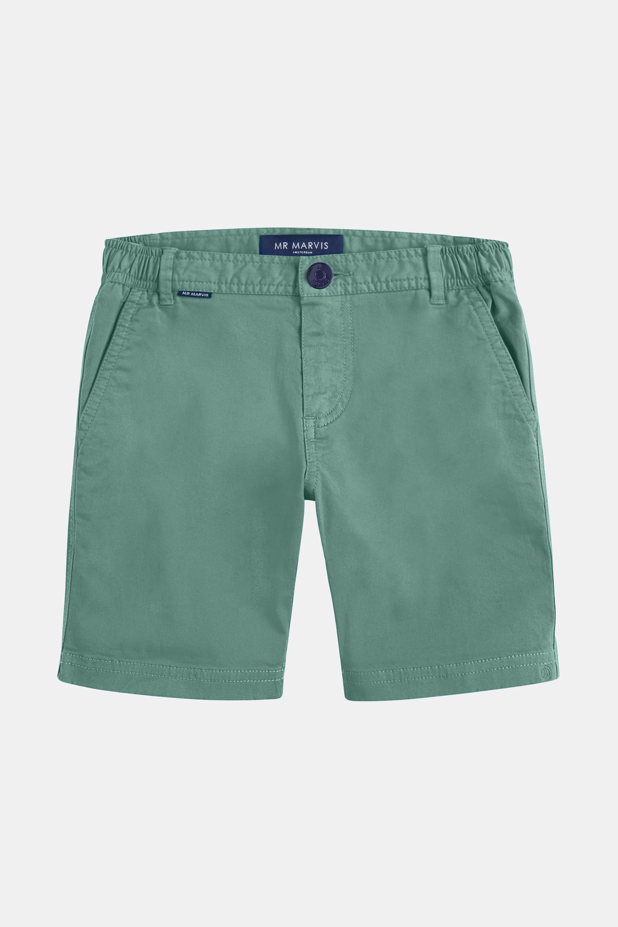 Jungen Chino-Shorts aus Stretch-Baumwolle in Dunkelblaugrün
