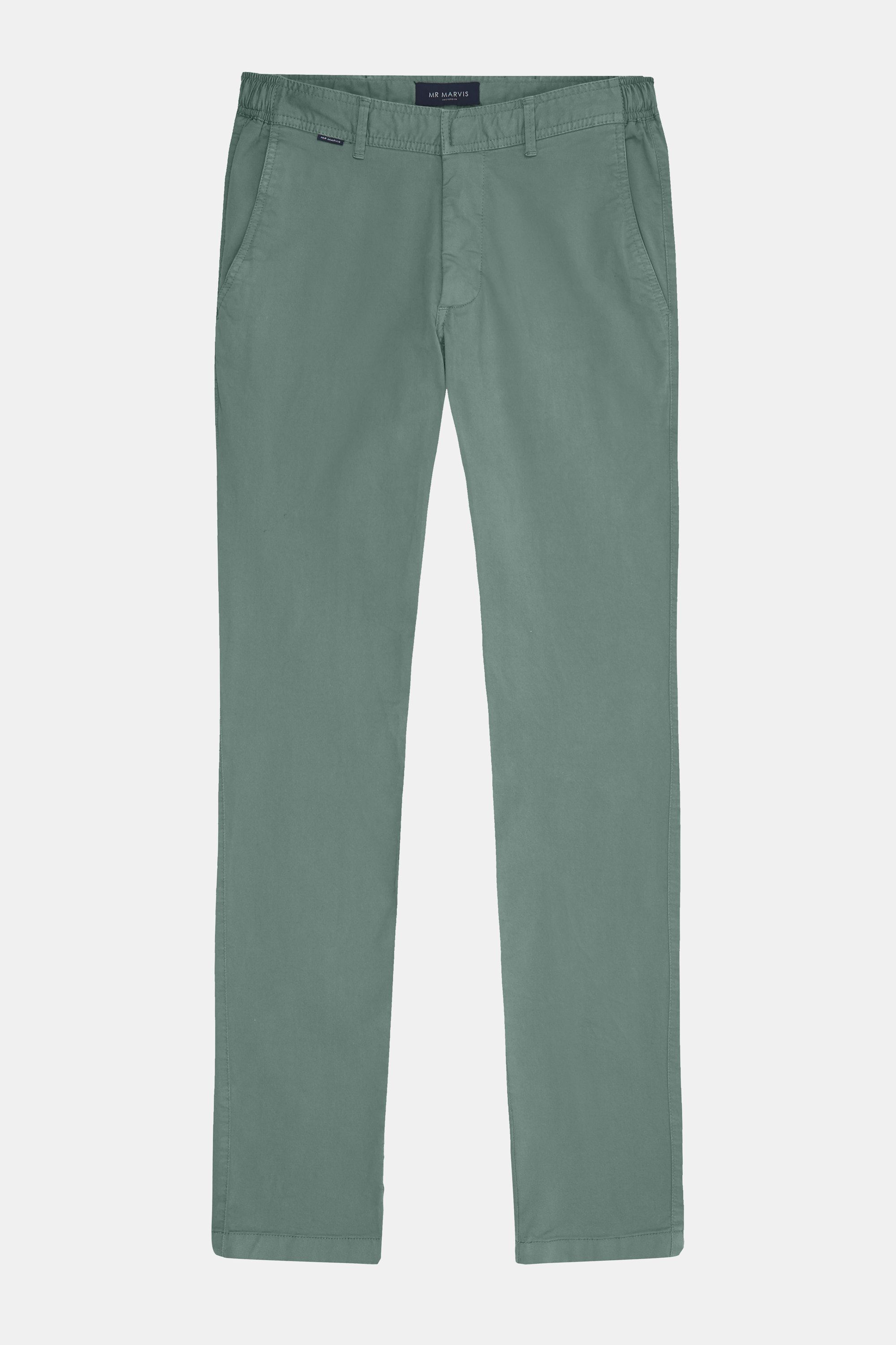 Chino stretch pour homme à coupe ajustée en bleu vert foncé