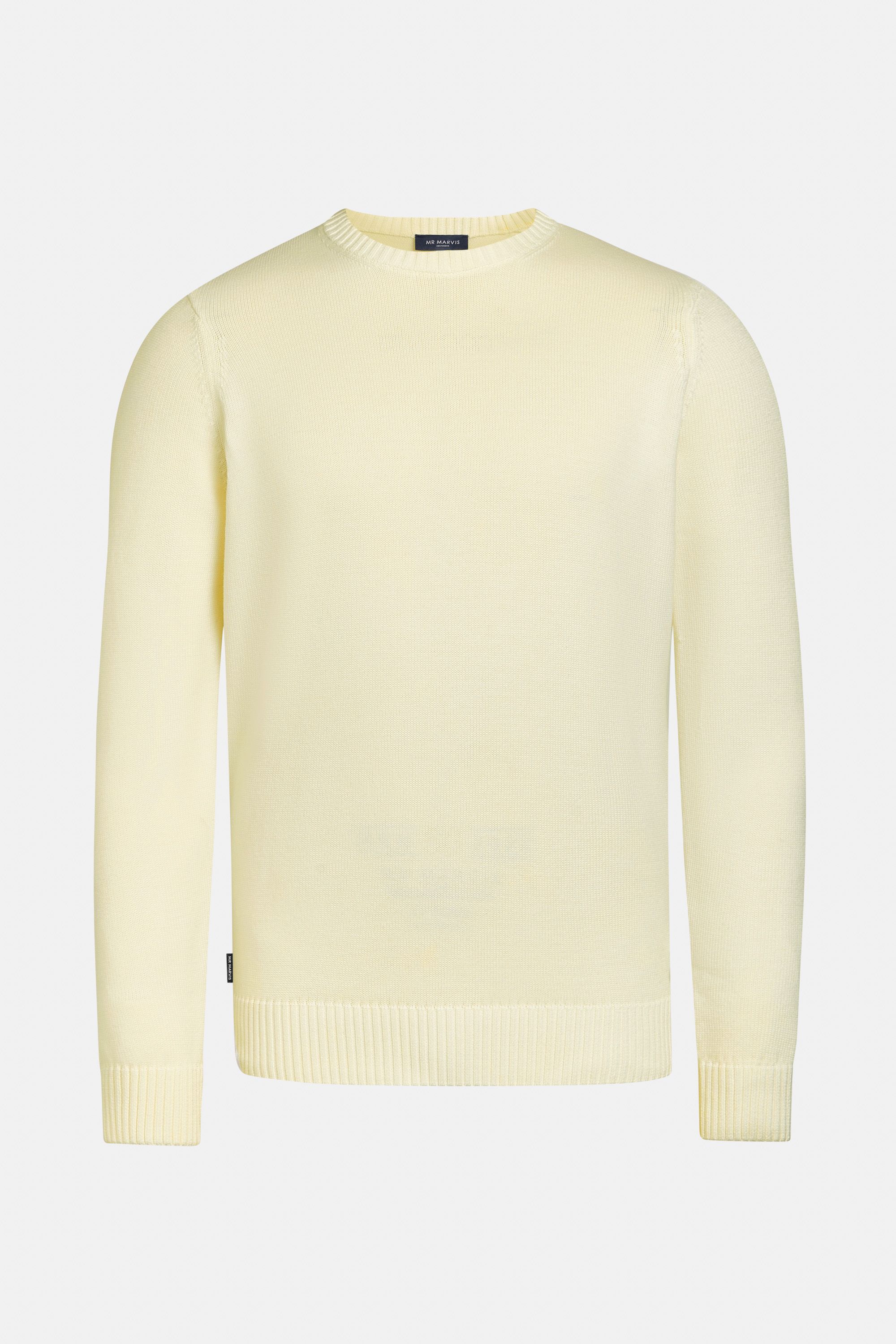 Pull à col rond pour homme en jaune doux