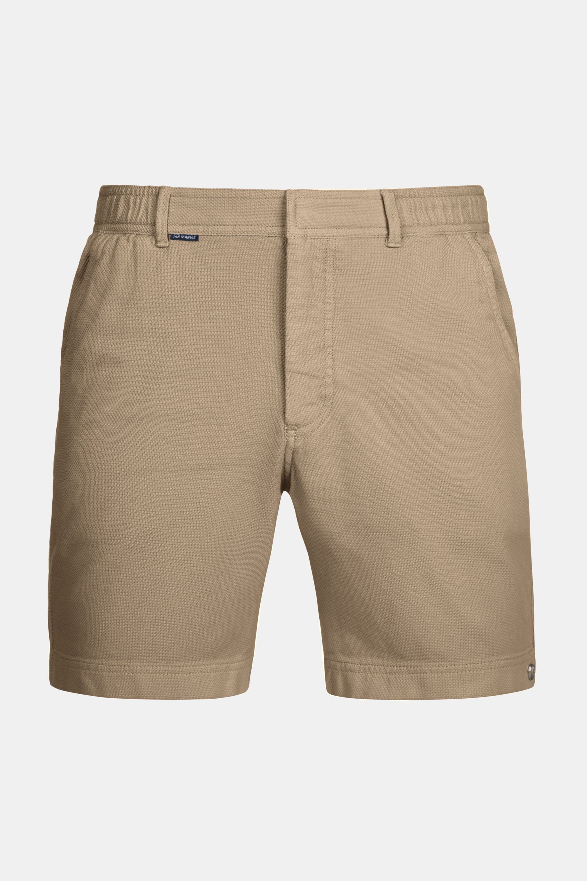 Herren Piqué-Shorts in Dunkelsand