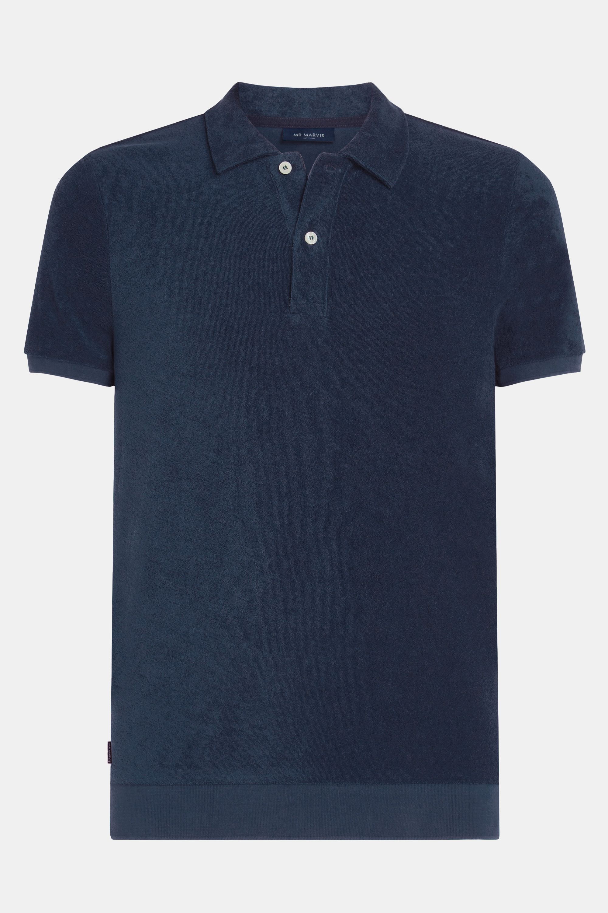 Polo en tissu éponge pour homme en bleu foncé