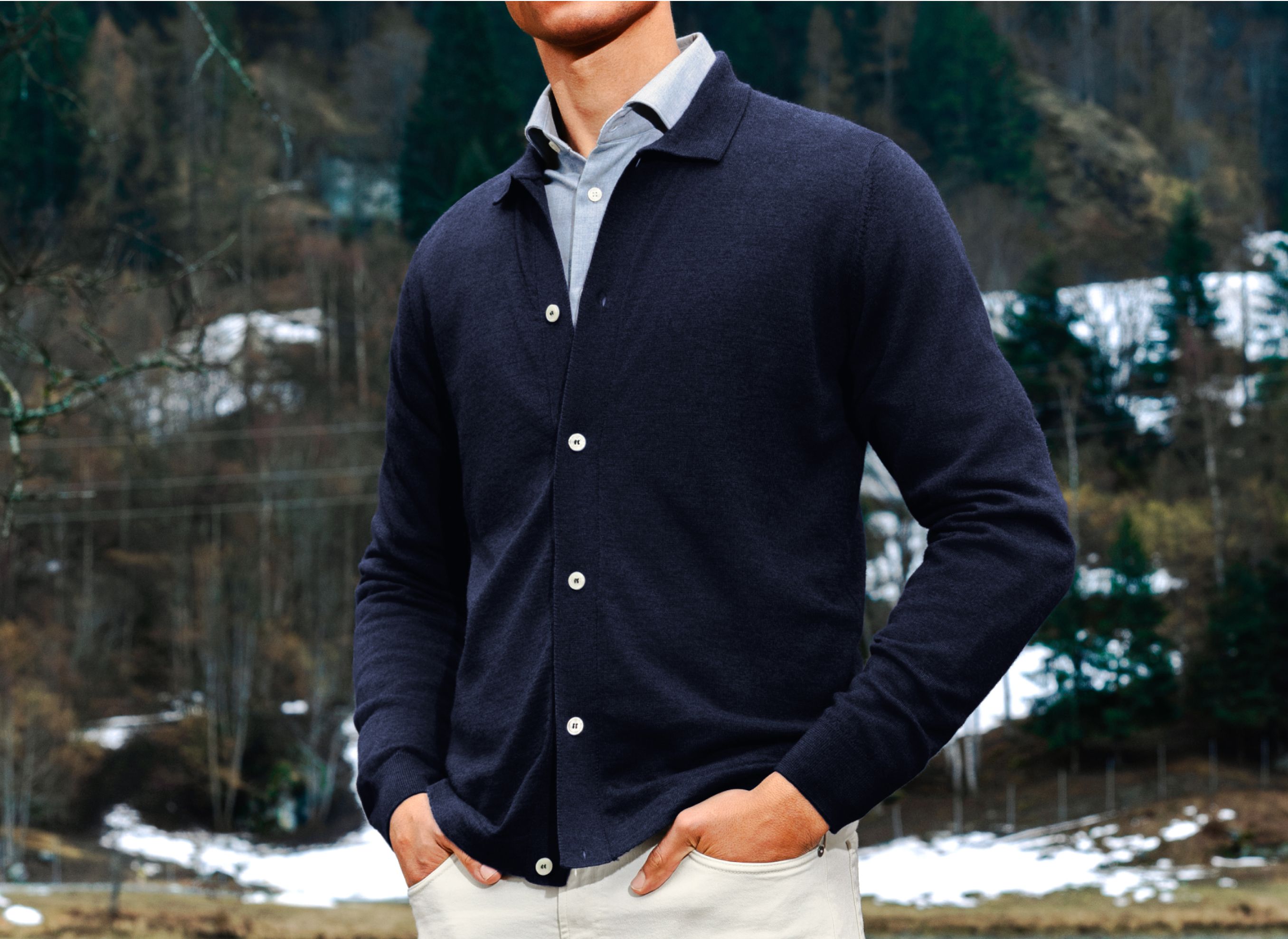 Image of The Merino Polo Cardigan