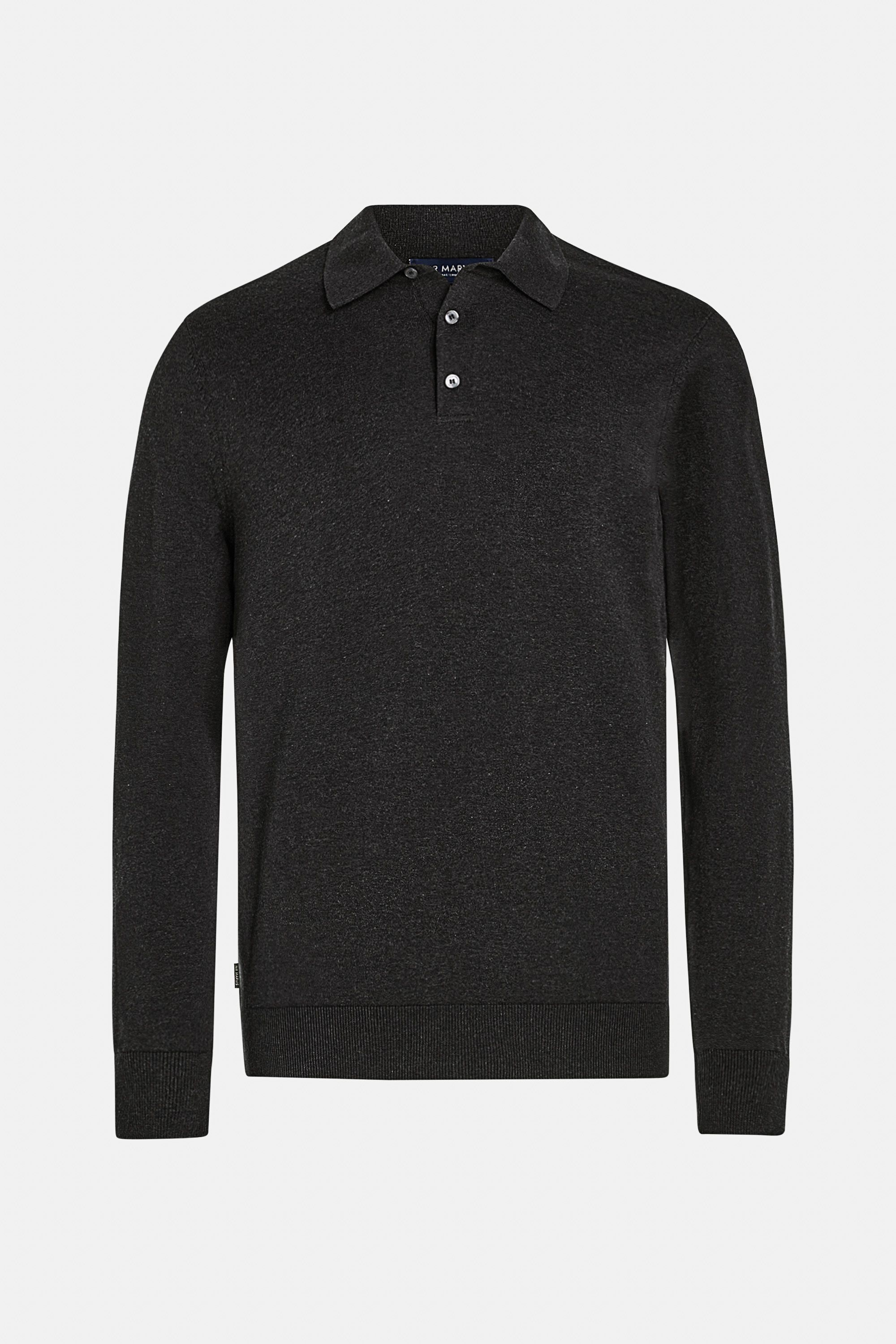 Mens long-sleeve polo in black