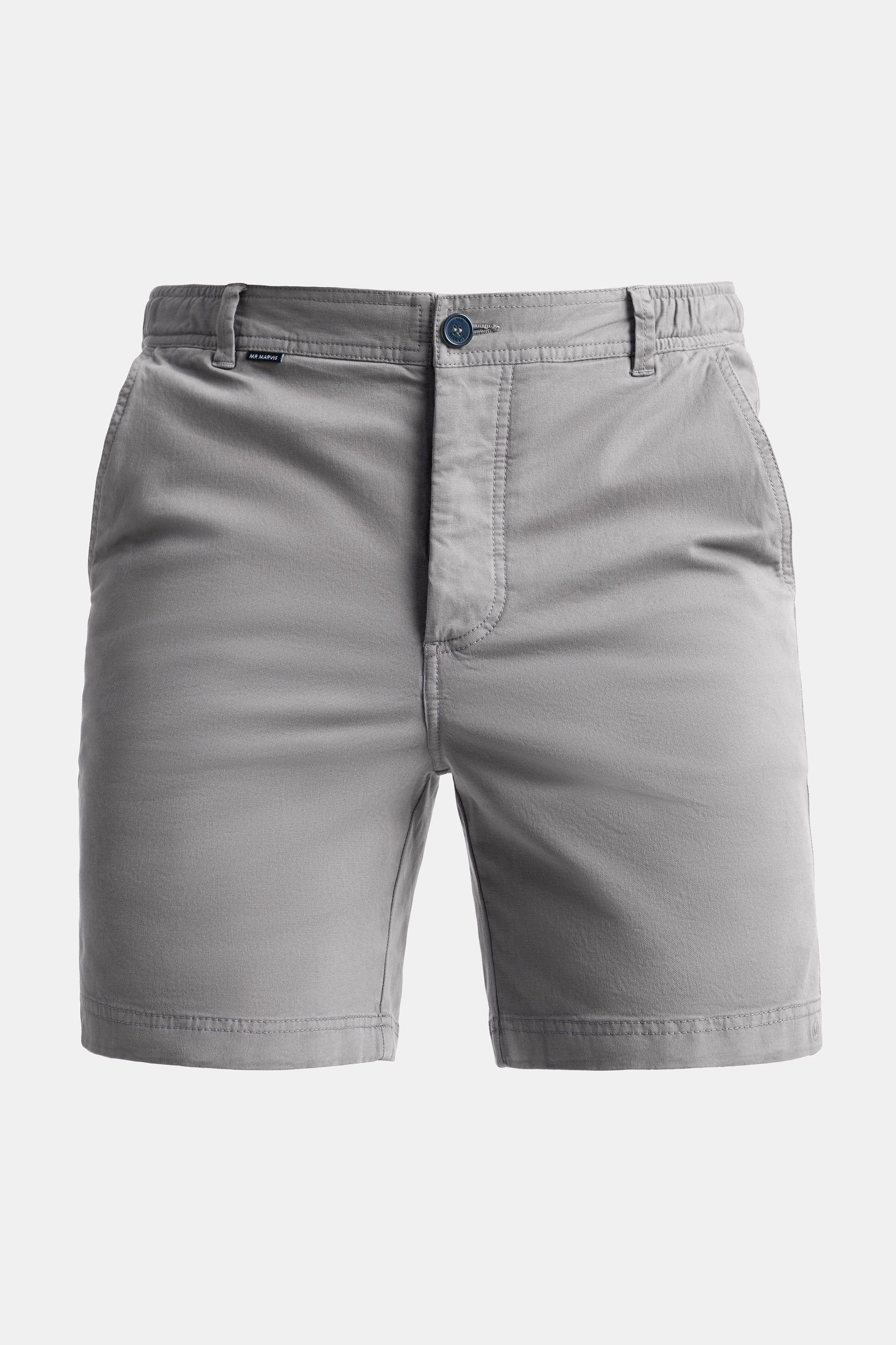 Mens stretch chino shorts in classic grey