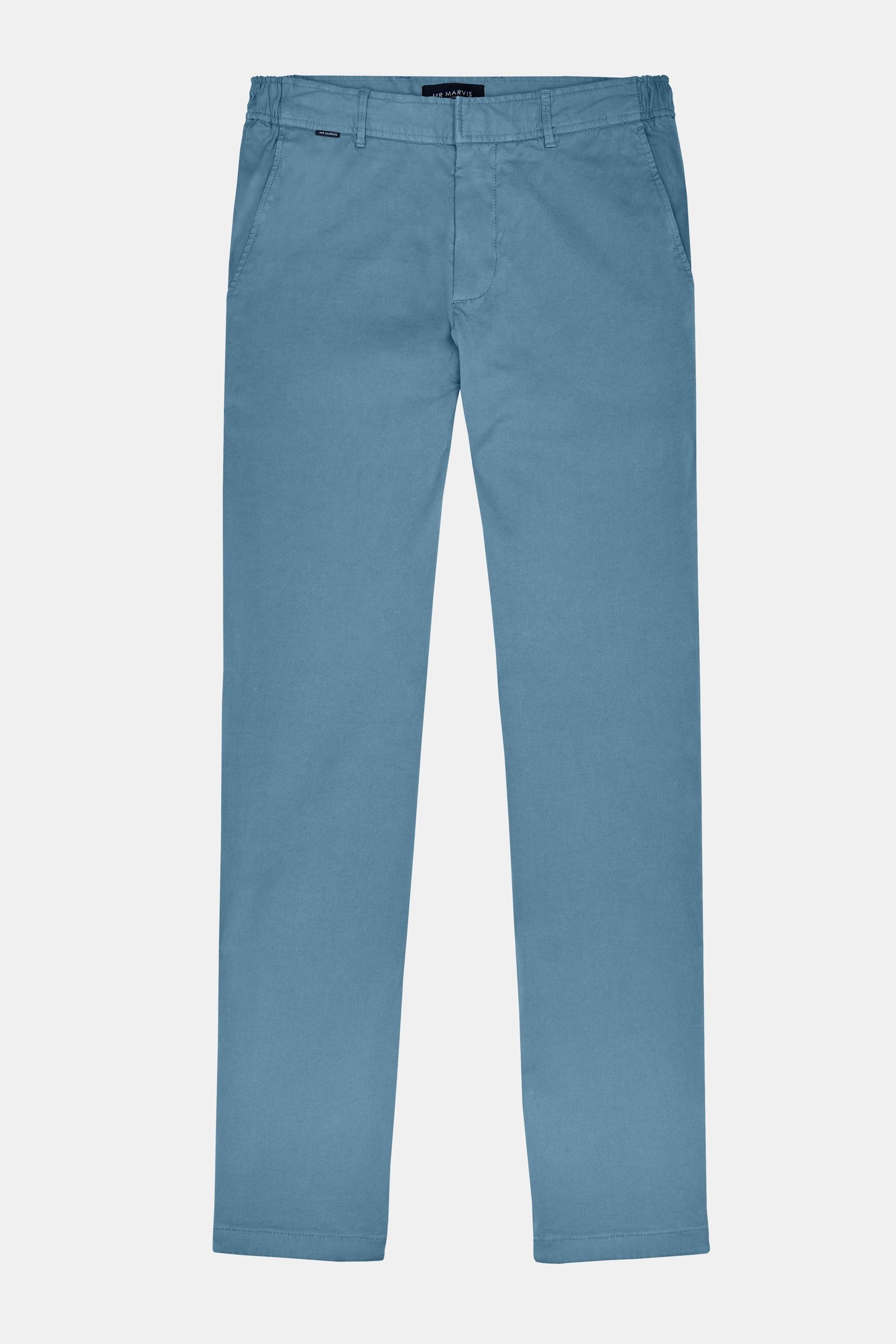 Mens heavyweight winter chinos with tapered fit in blue