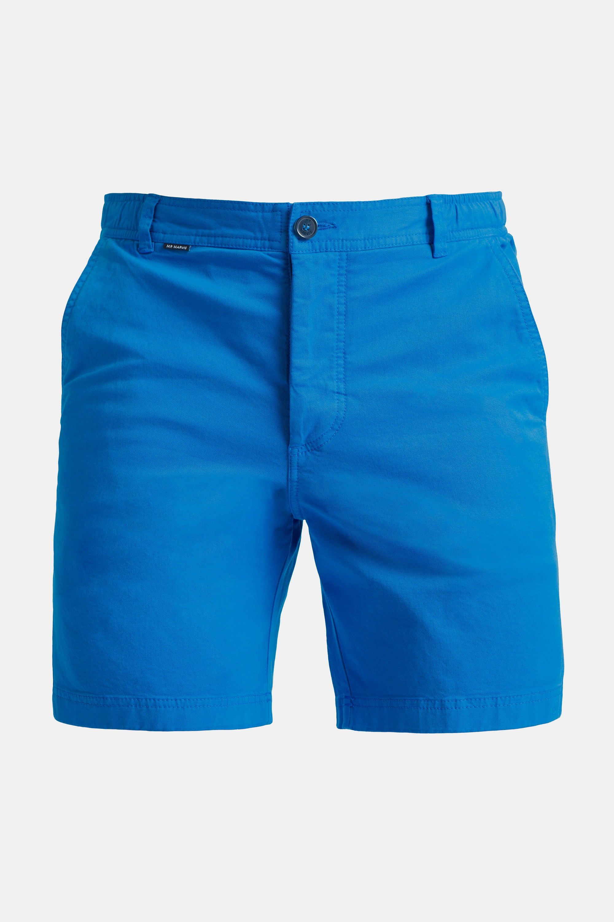 Mens stretch chino shorts in bright blue