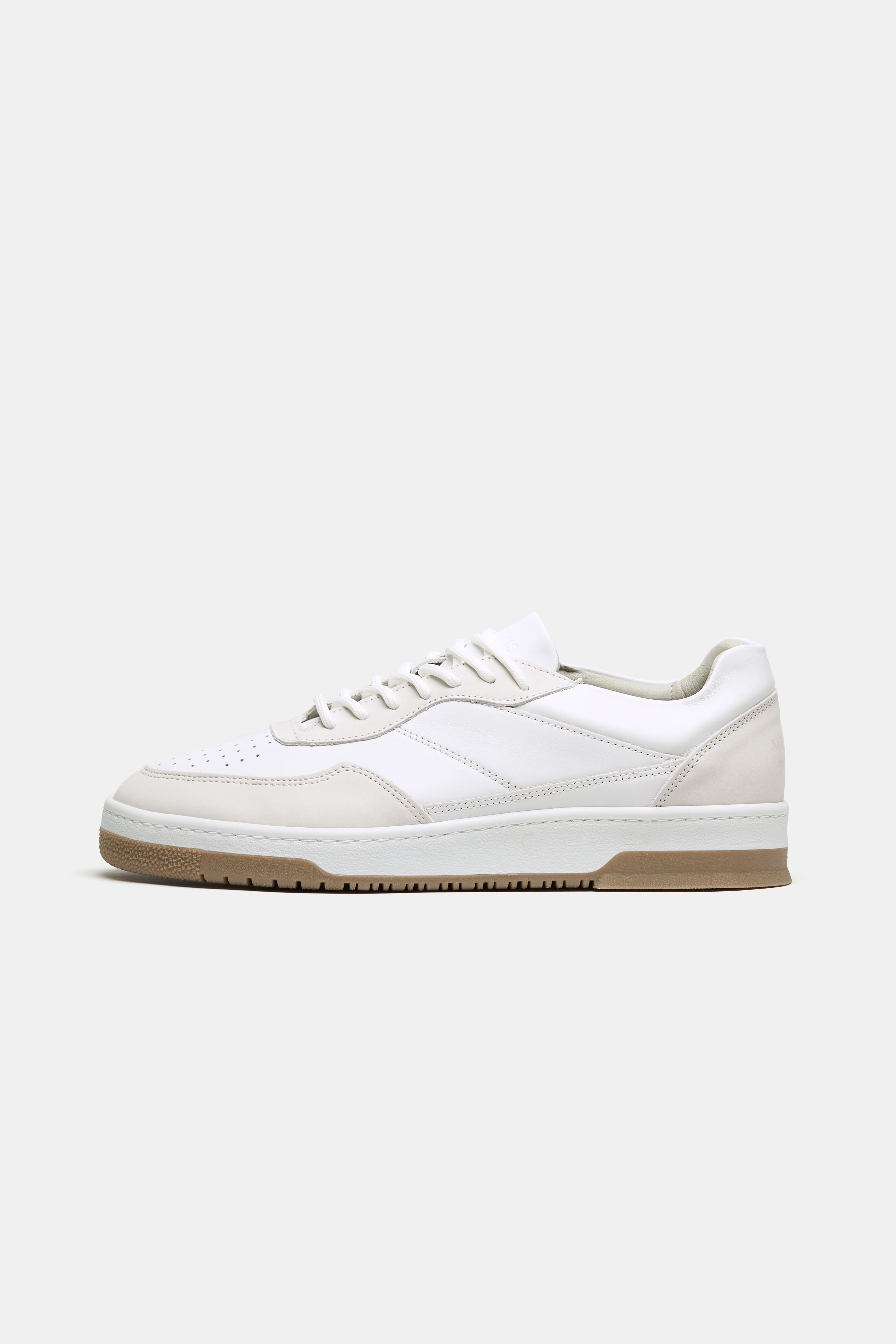 Nette herenleren sneakers in donker zand