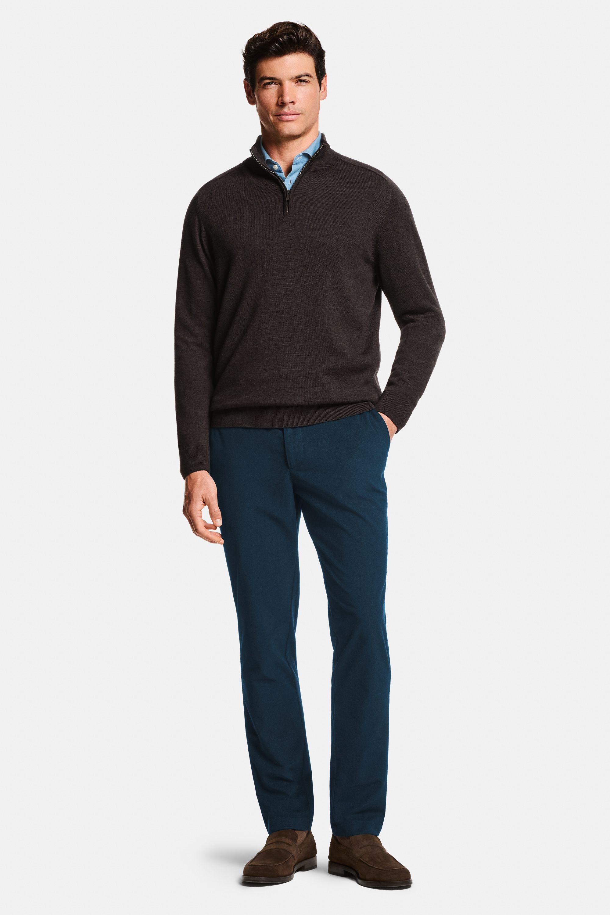 Hampsteads * Das Smart Shirt, Night Foxes * Der Merino Zip-Pullover