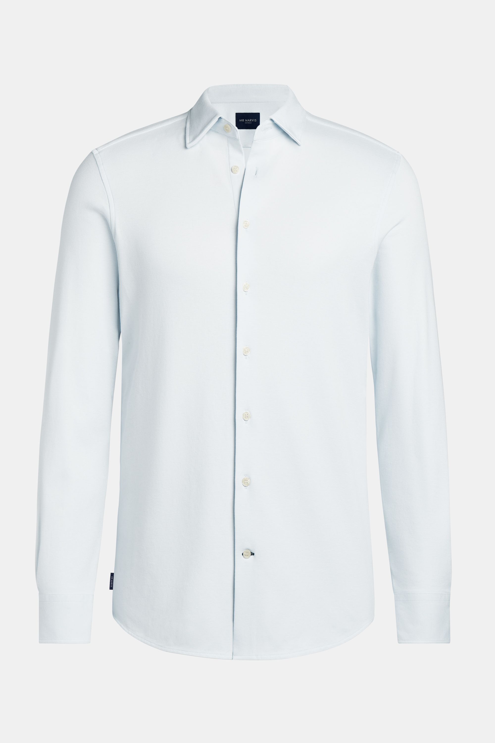 Chemise stretch en jersey en coton bio pour homme à coupe régulière en bleu clair