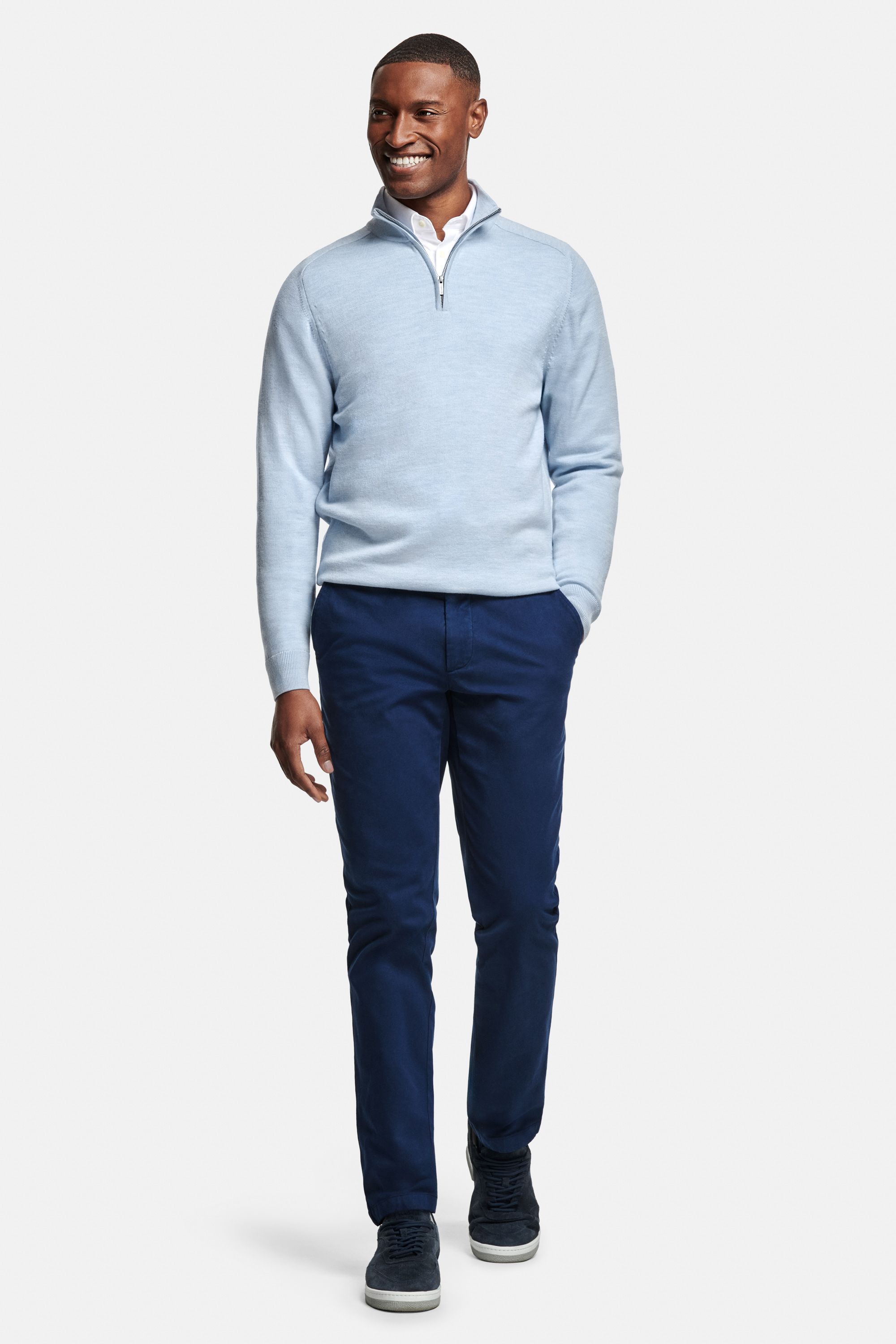 Wimbledons * The Oxford Shirt, Avenues * The Merino Zip Pullover, Midnights * The Coolerdays, Deeps * The Suede Sneakers