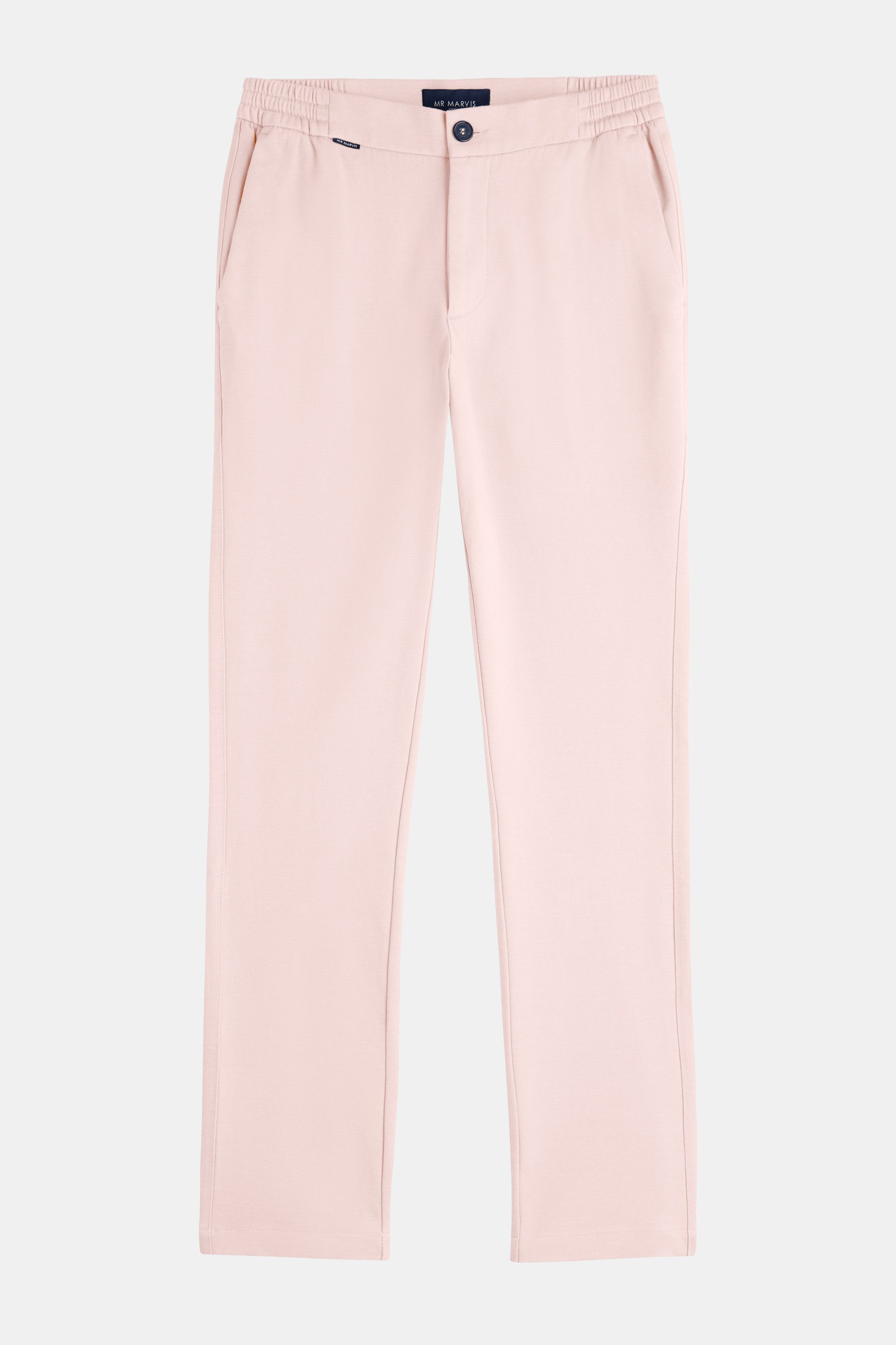 Mens stretch and soft trousers with regular fit in soft pink