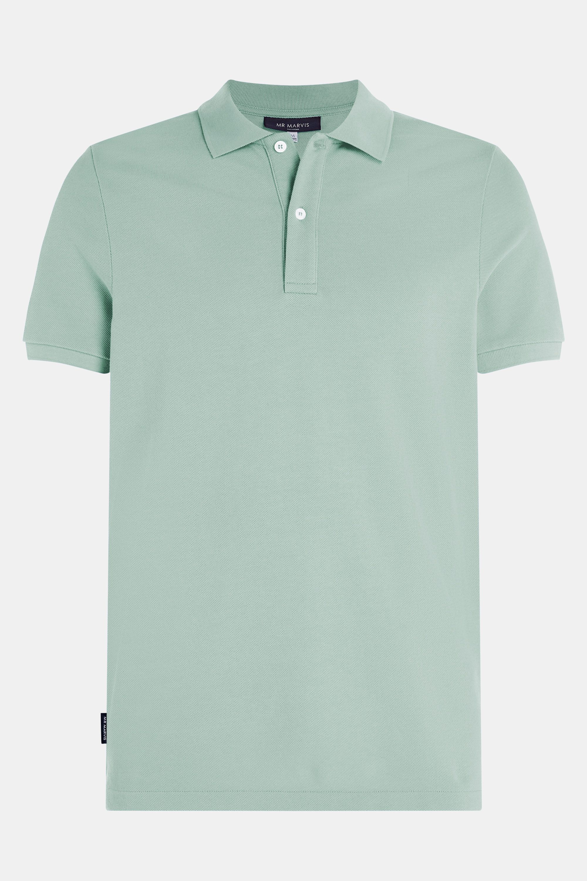 Mens pique polo with organic cotton in pale green
