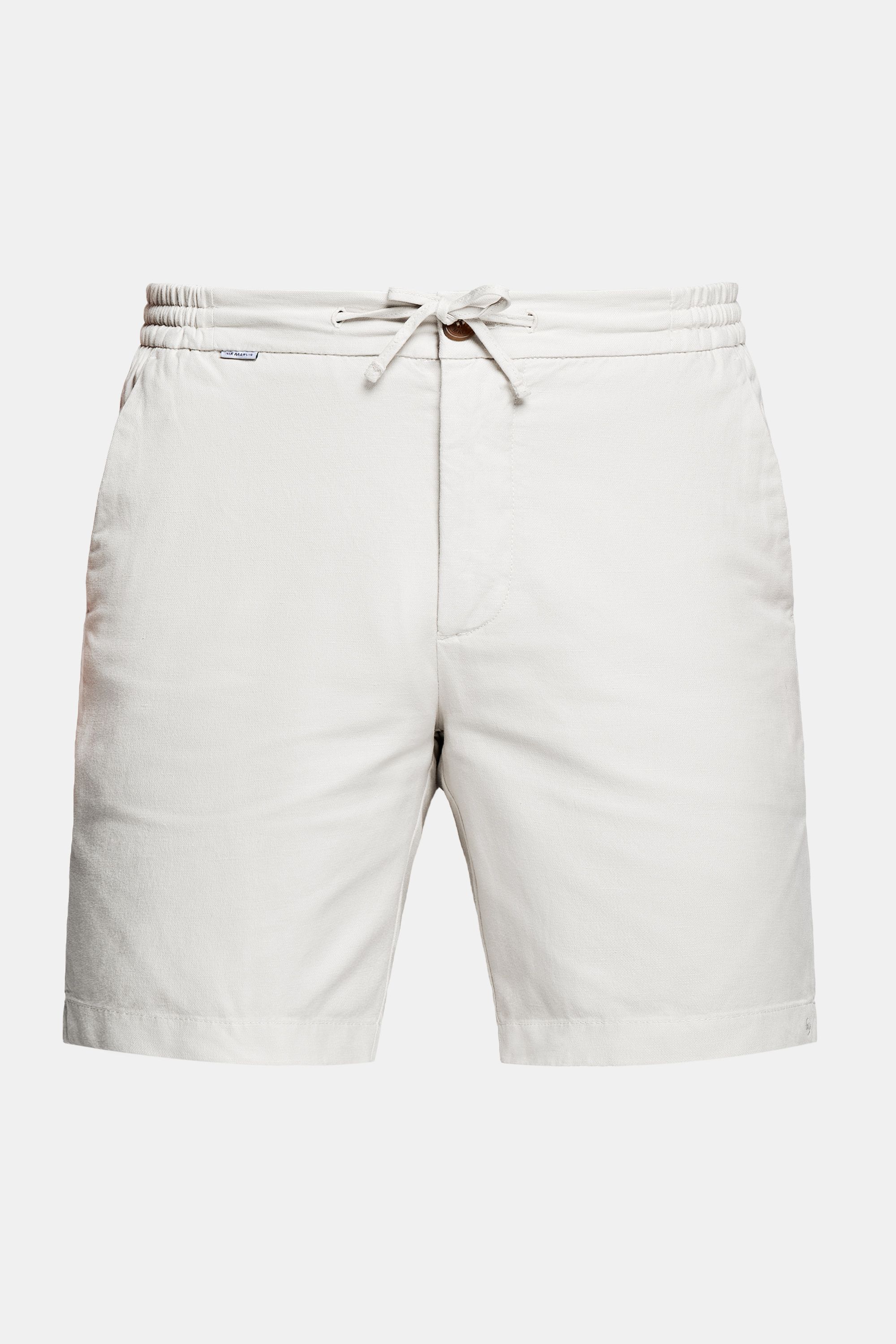 Mens linen shorts in off white