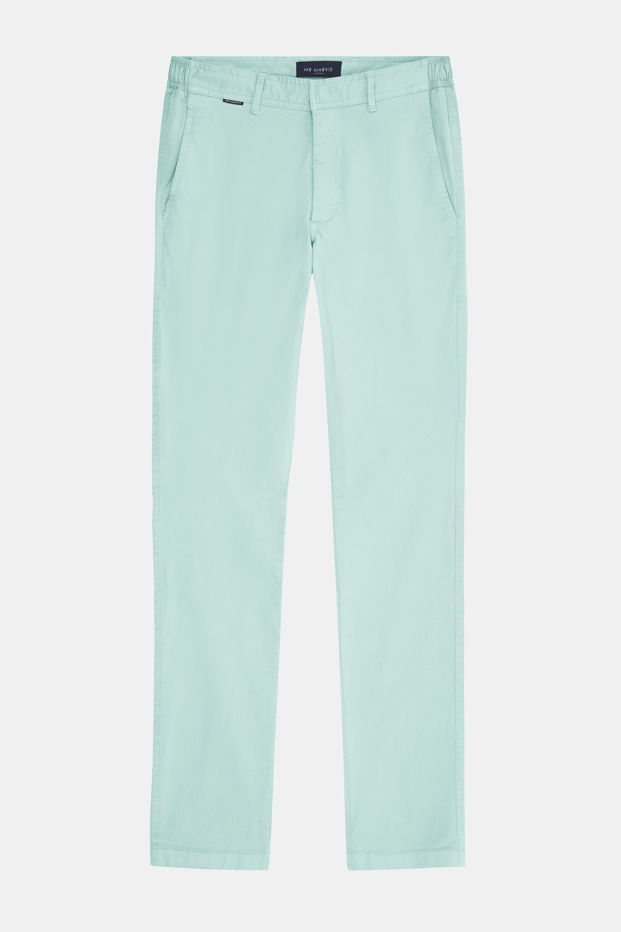 Mens stretch chinos with tailored fit in fresh mint green