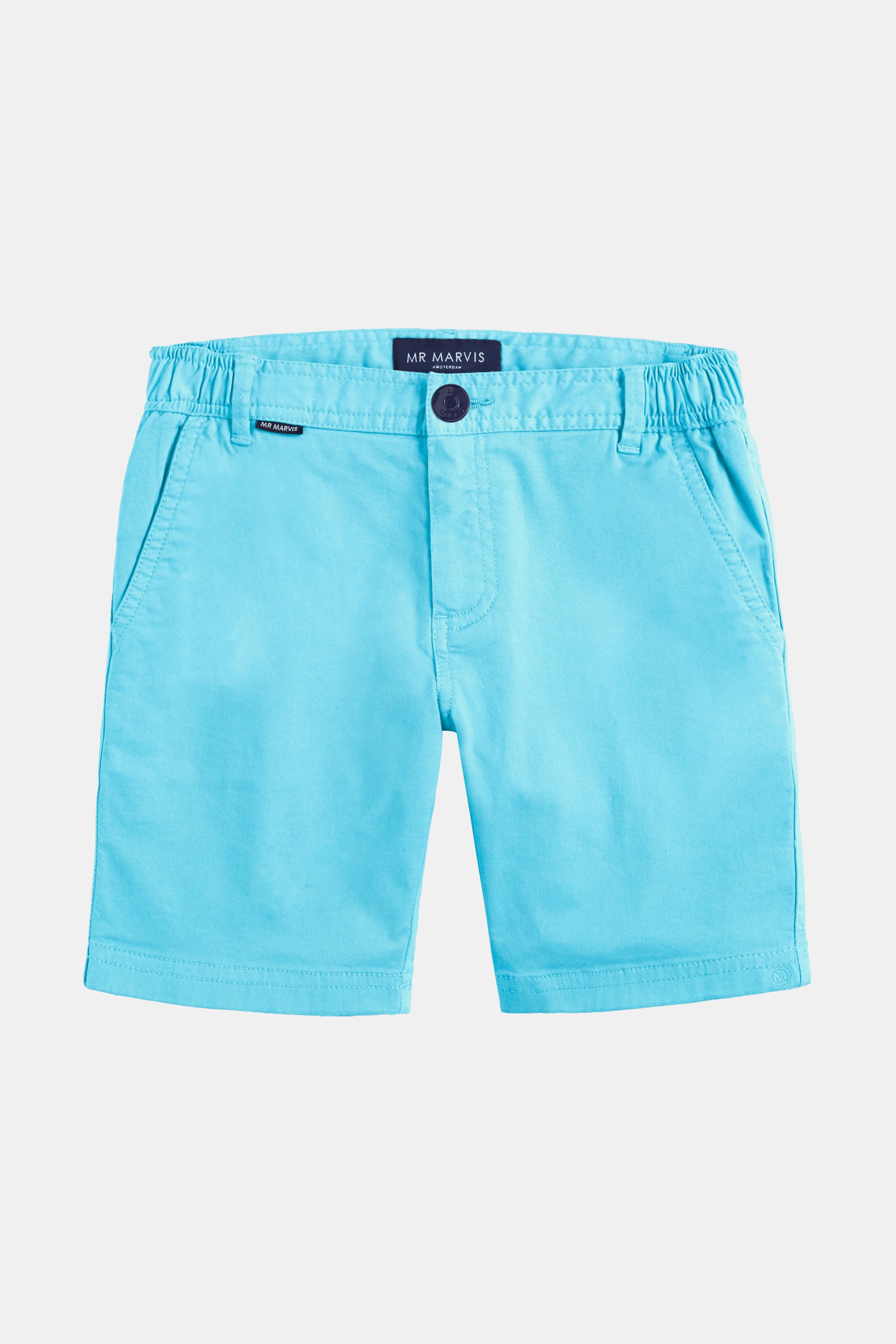 Jungen Chino-Shorts aus Stretch-Baumwolle in Türkisblau