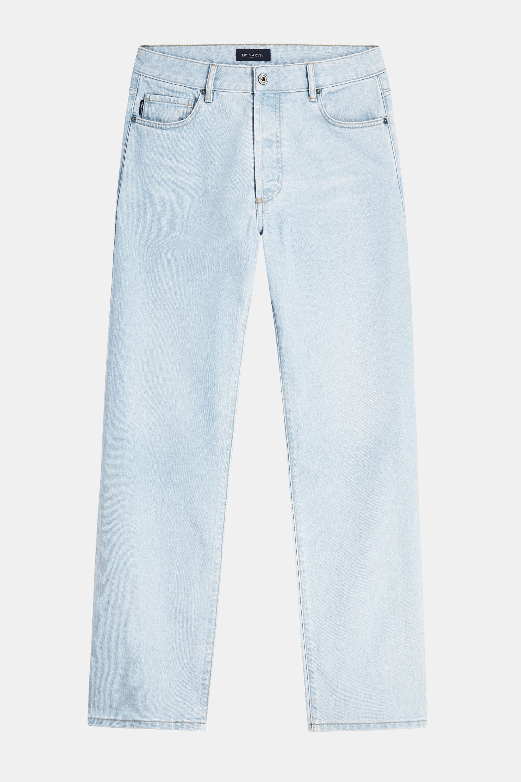 Heren straight fit jeans van biologisch katoen in ultralichtblauw
