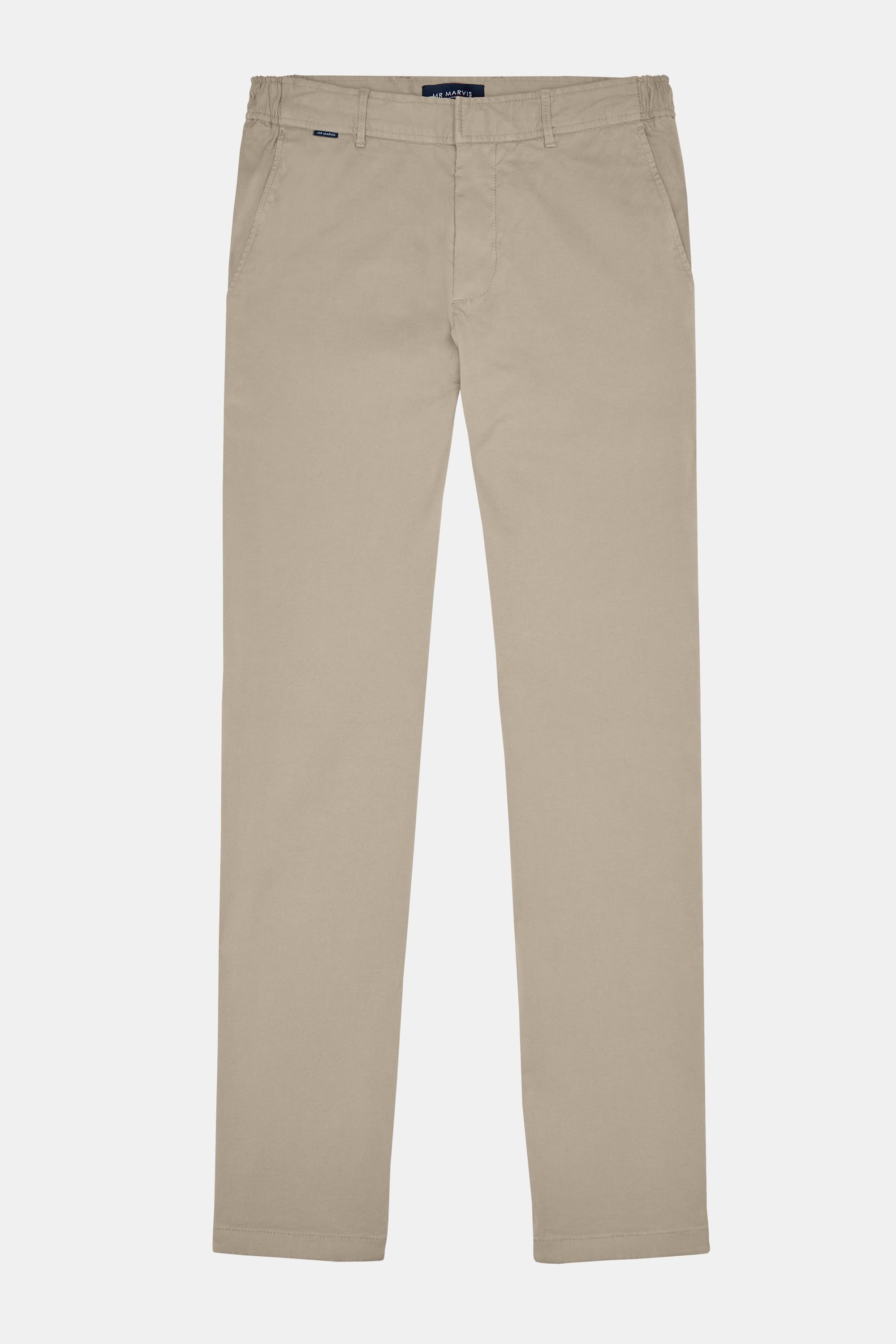 Mens heavyweight winter chinos with tapered fit in dark sand