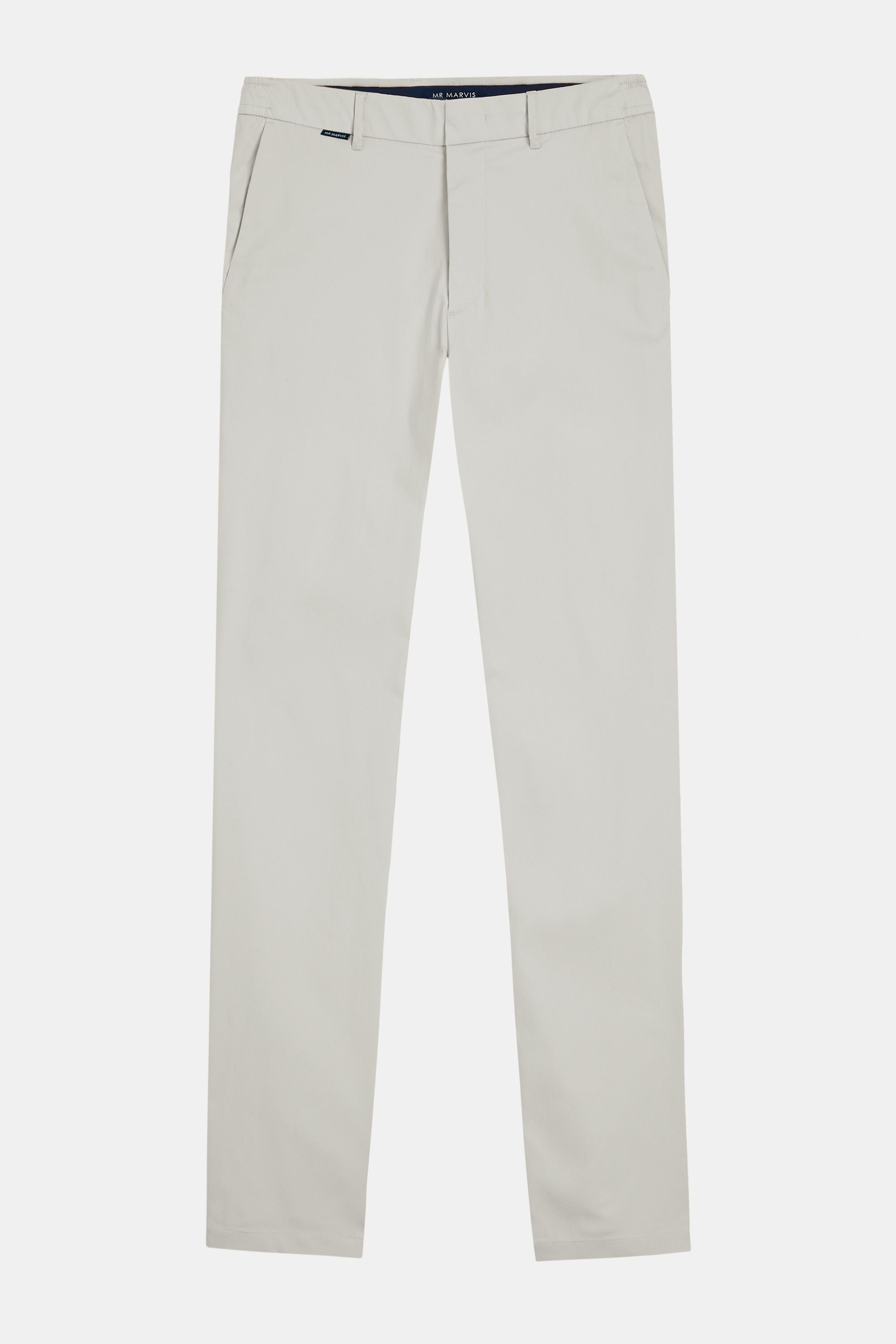 Chino homme stretch et déperlant à coupe fuselée en gris clair