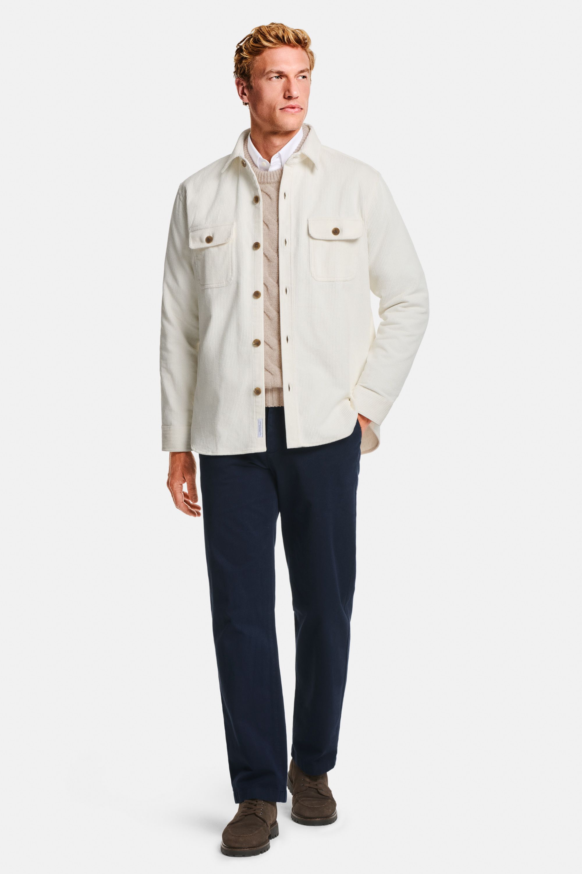 Wimbledons * Das Oxford Shirt, Baristas * Der Zopfstrickpullover, Deeps * Die Straight Fit Chinos