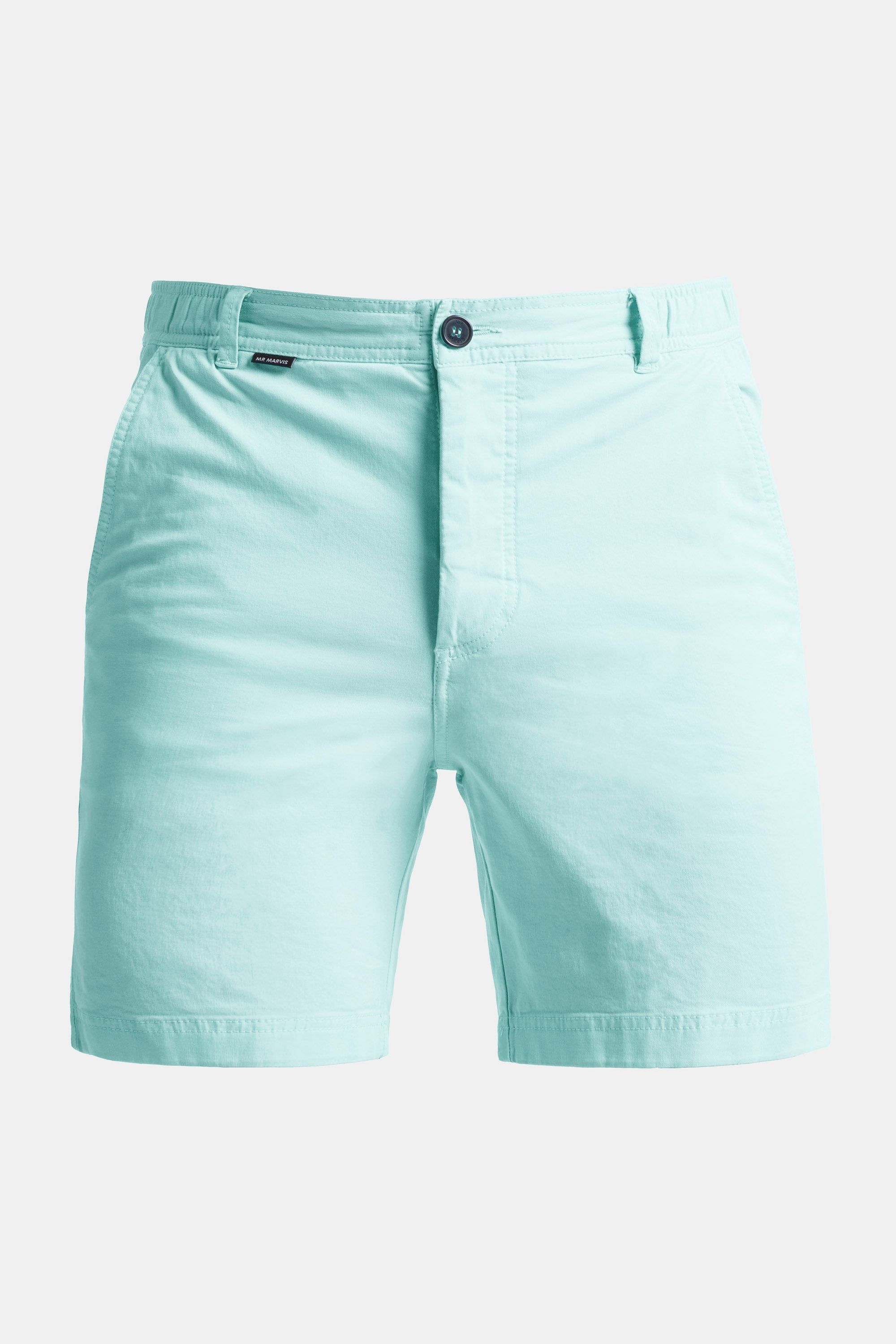 Mens stretch chino shorts in fresh mint green