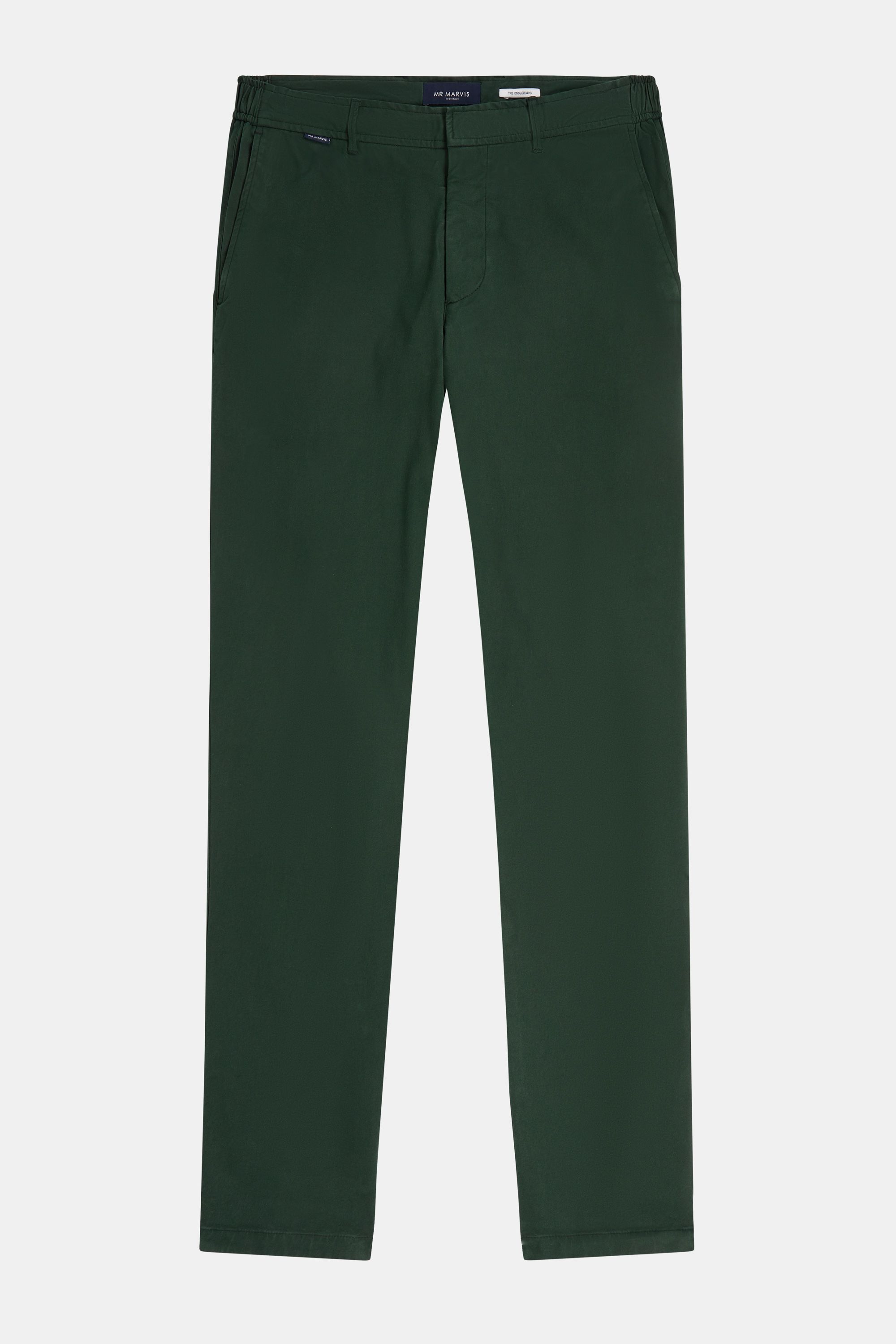 Mens heavyweight winter chinos with tapered fit in dark green