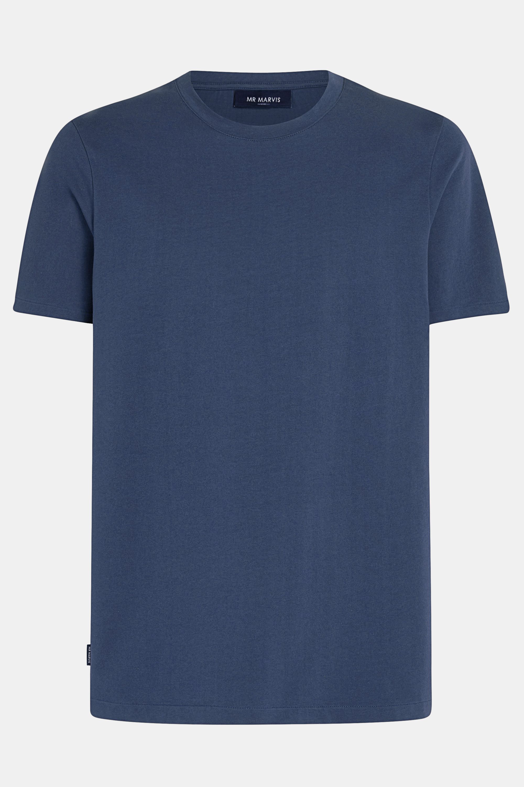 Mens heavyweight cotton crewneck T-shirt in blue
