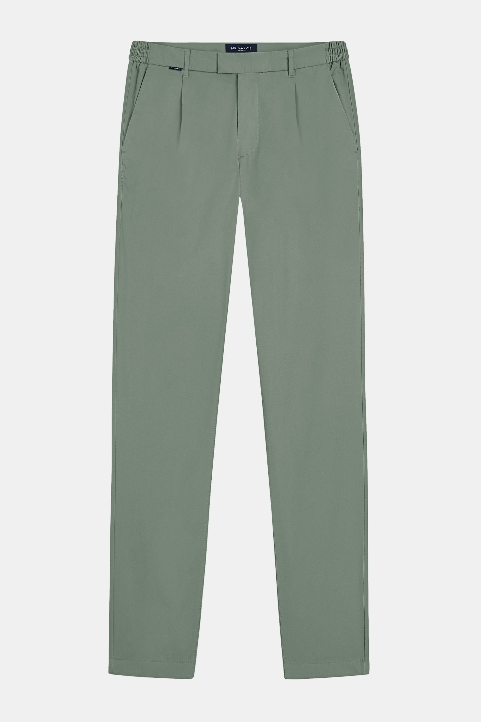 Chino à pinces pour homme à coupe décontractée en vert gris