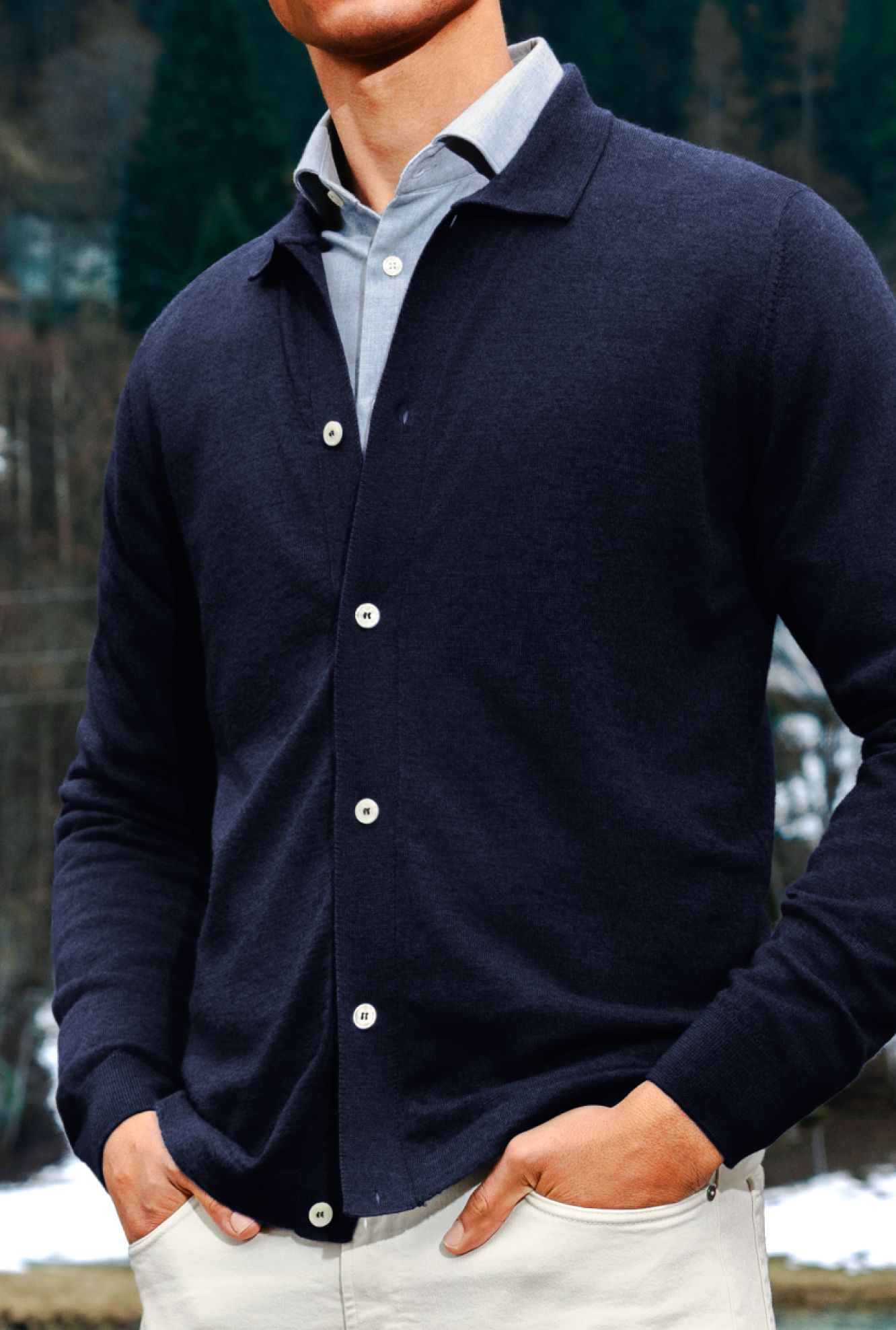Image of The Merino Polo Cardigan