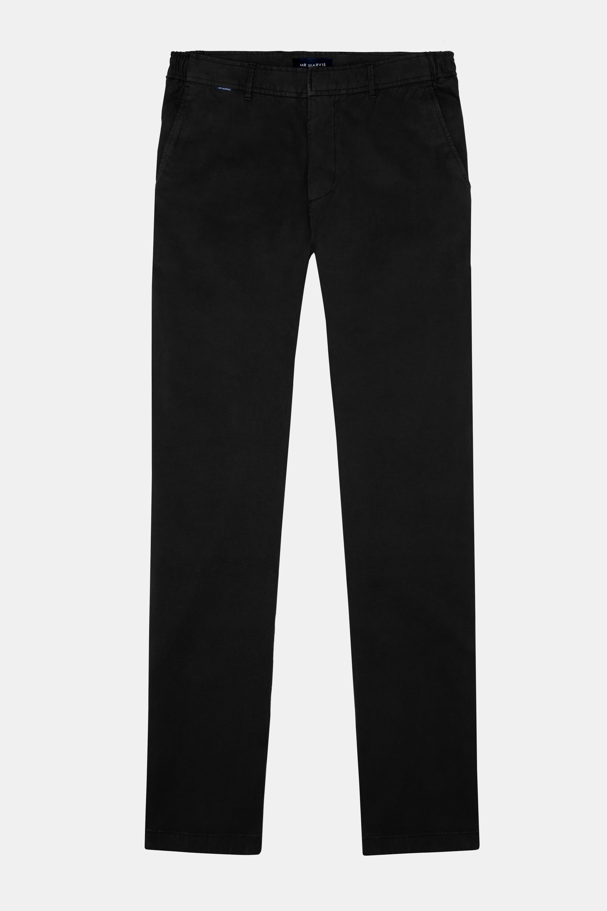 Mens heavyweight winter chinos with tapered fit in black