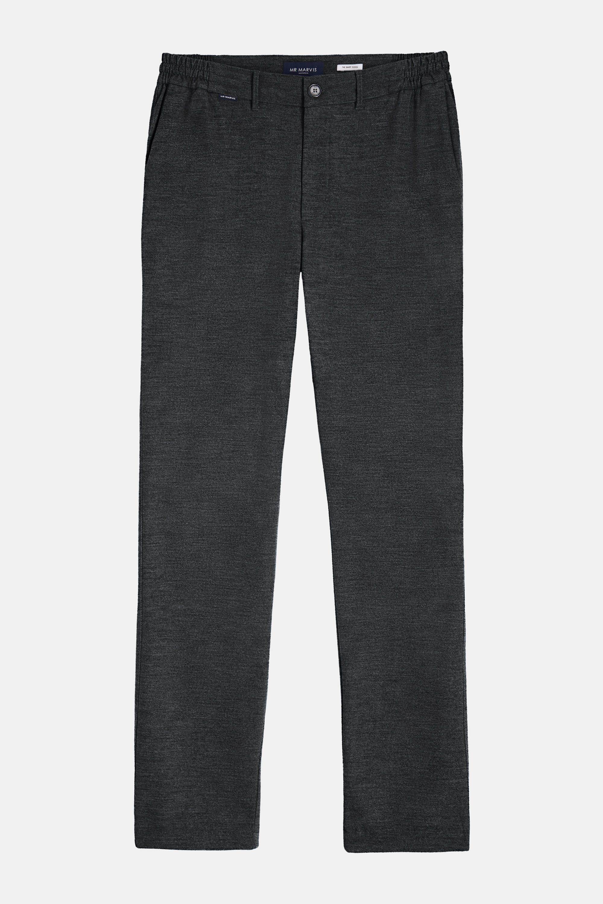Mens stretch smart trousers with regular fit in dark grey