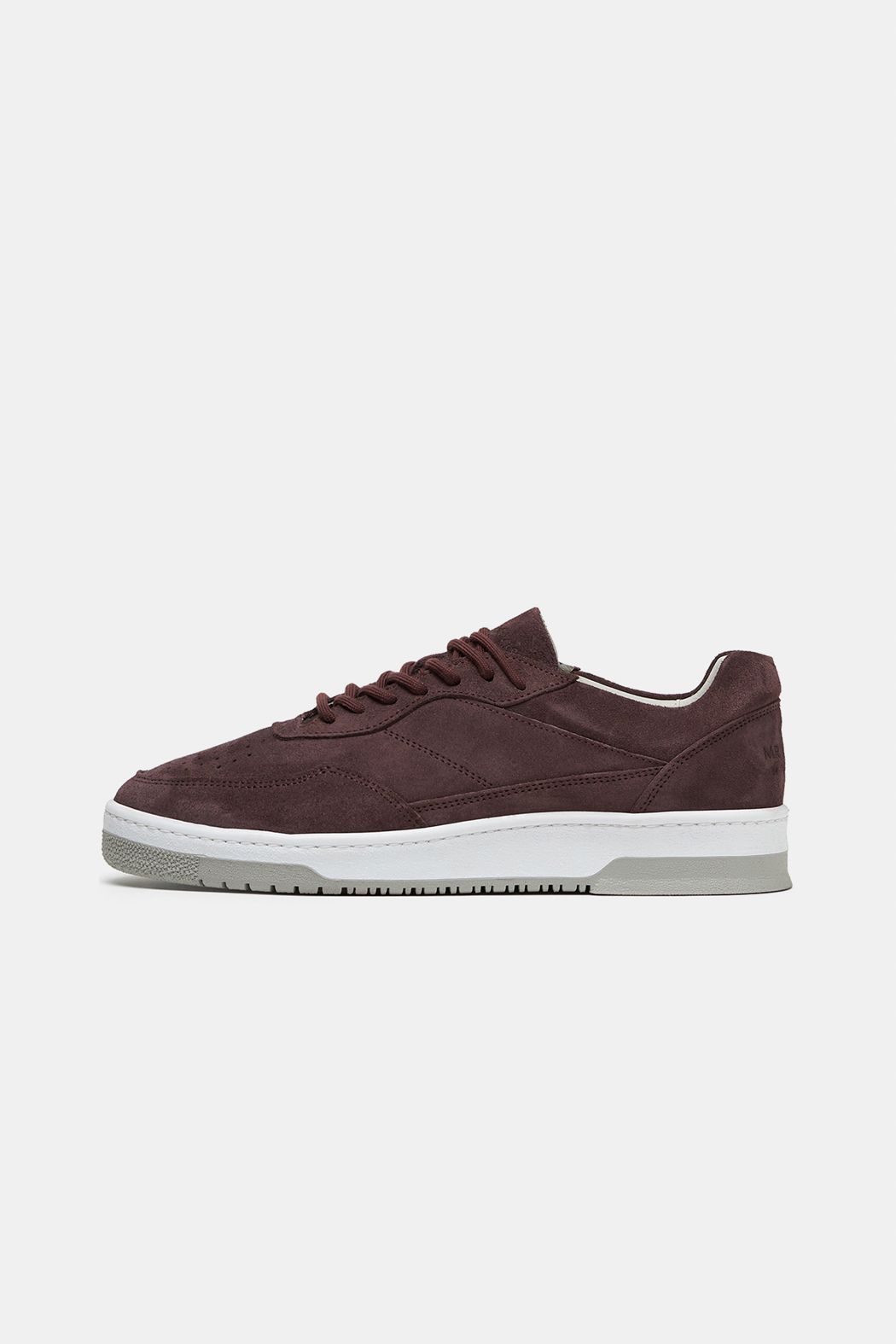 Mens suede sneakers in dark burgundy