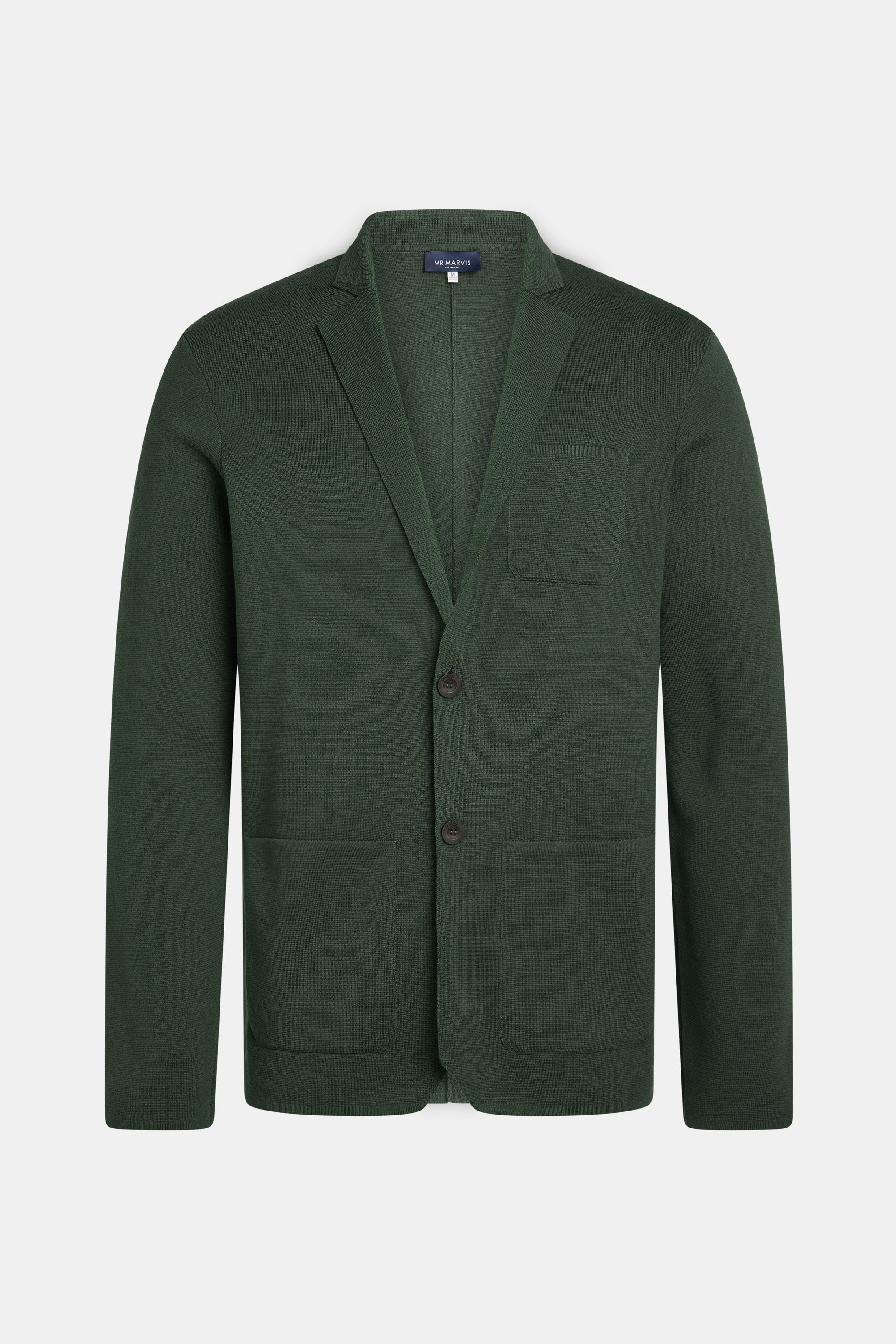 Mens knitted blazer in dark army green
