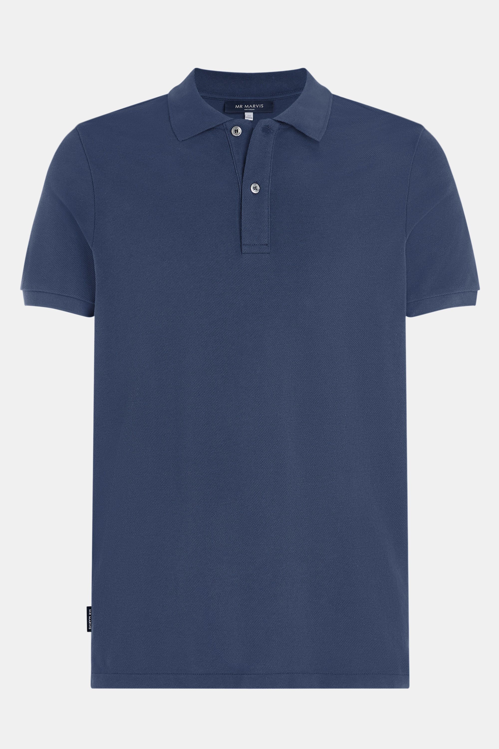 Mens pique polo with organic cotton in blue
