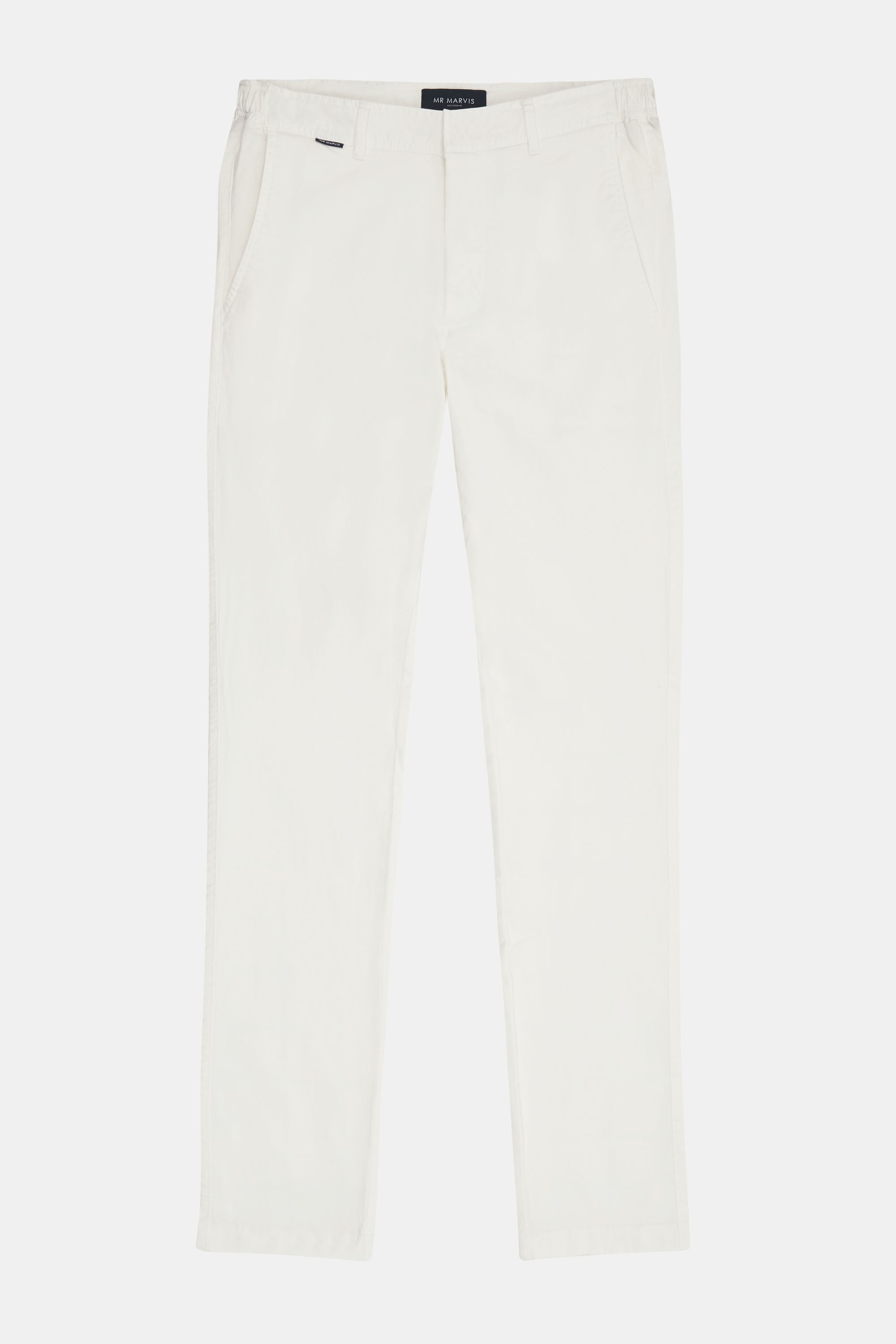 Mens stretch chinos with tailored fit in off white