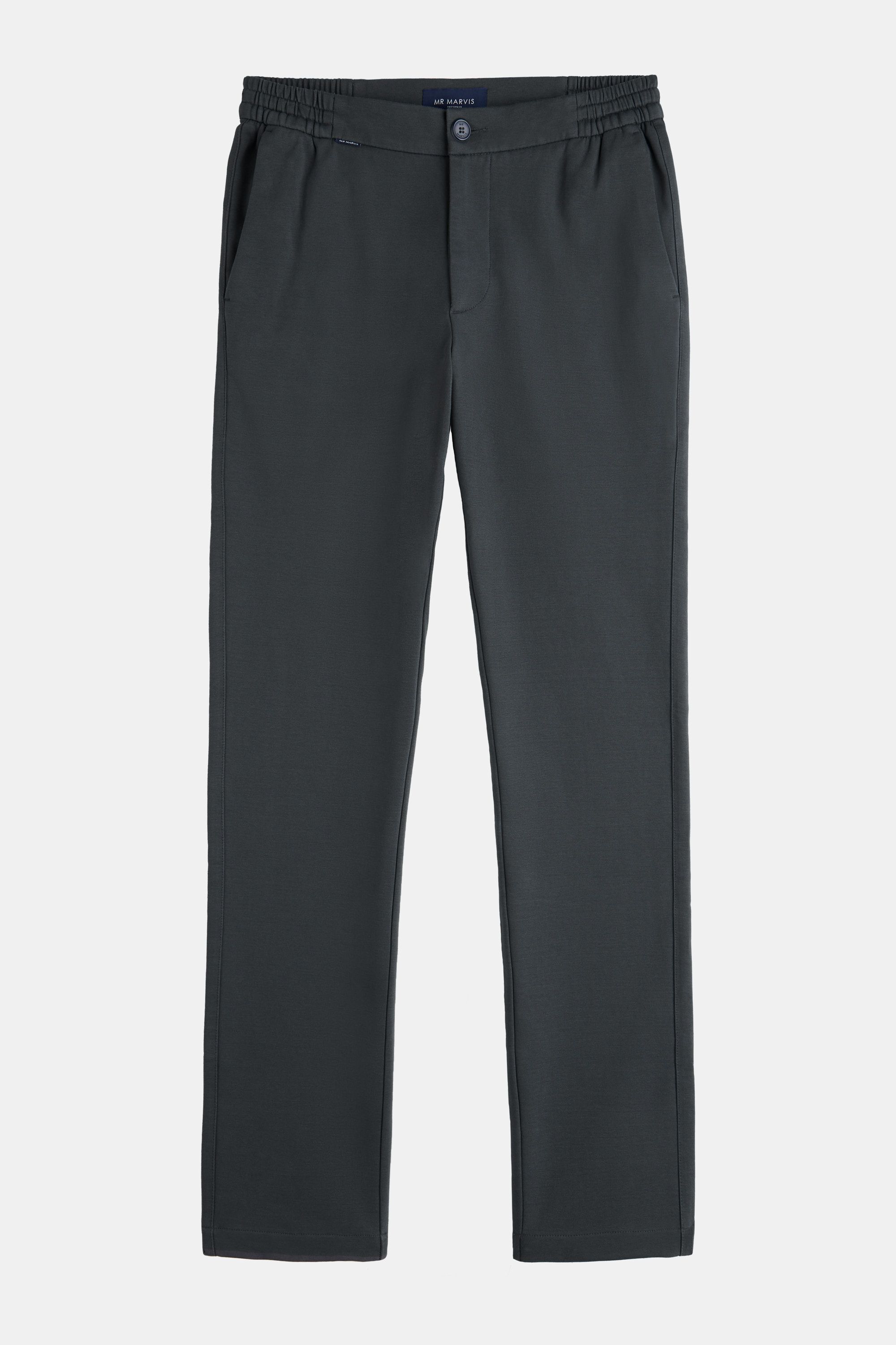 Mens stretch and soft trousers with regular fit in dark grey