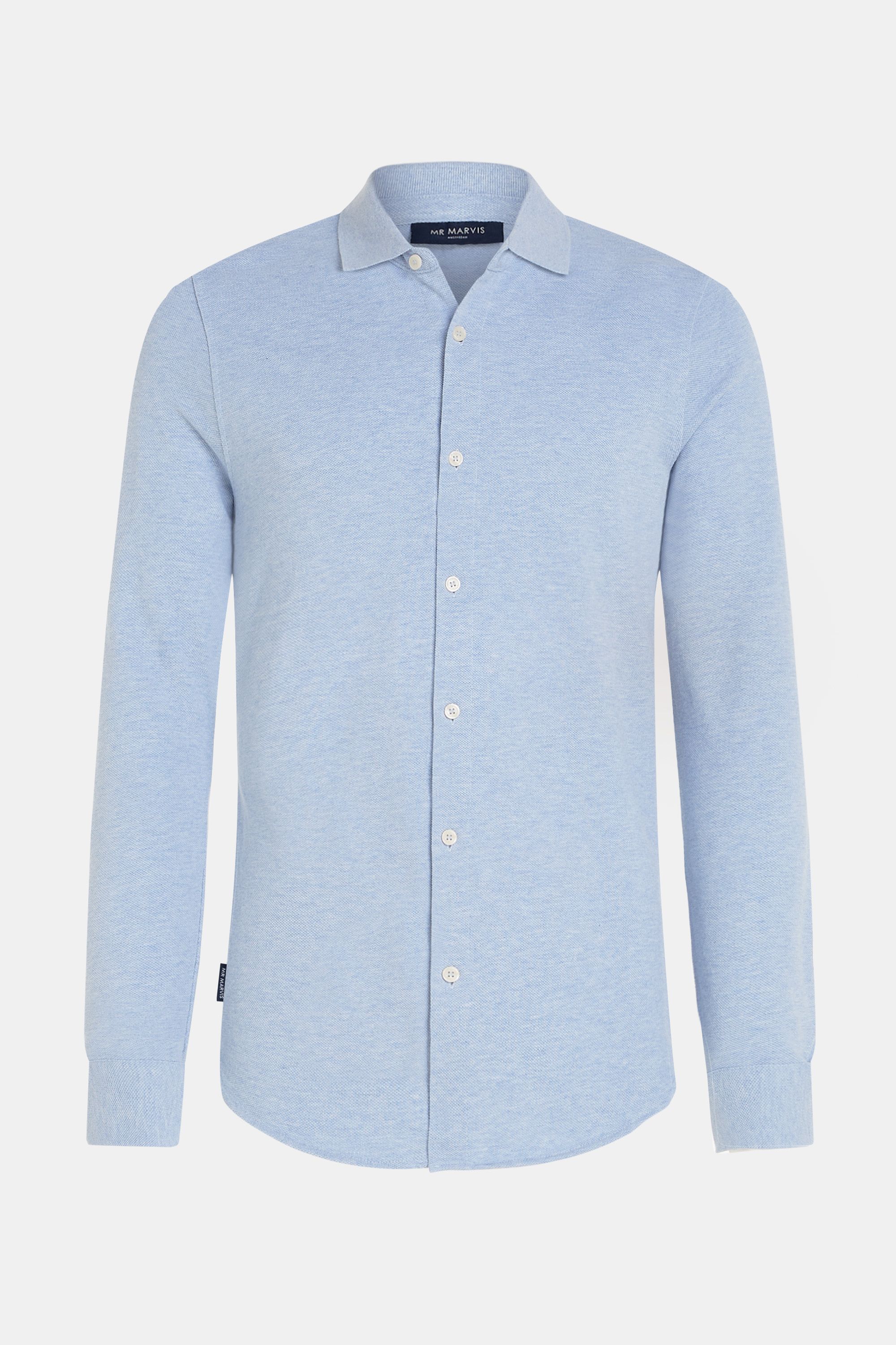Mens piqué shirt with regular fit in light blue