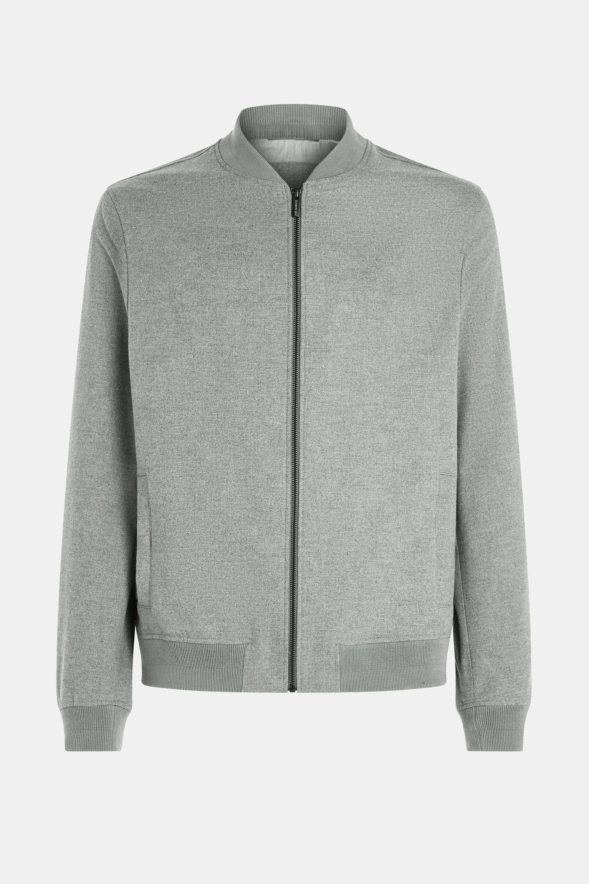 Mens flannel bomber jacket in grey