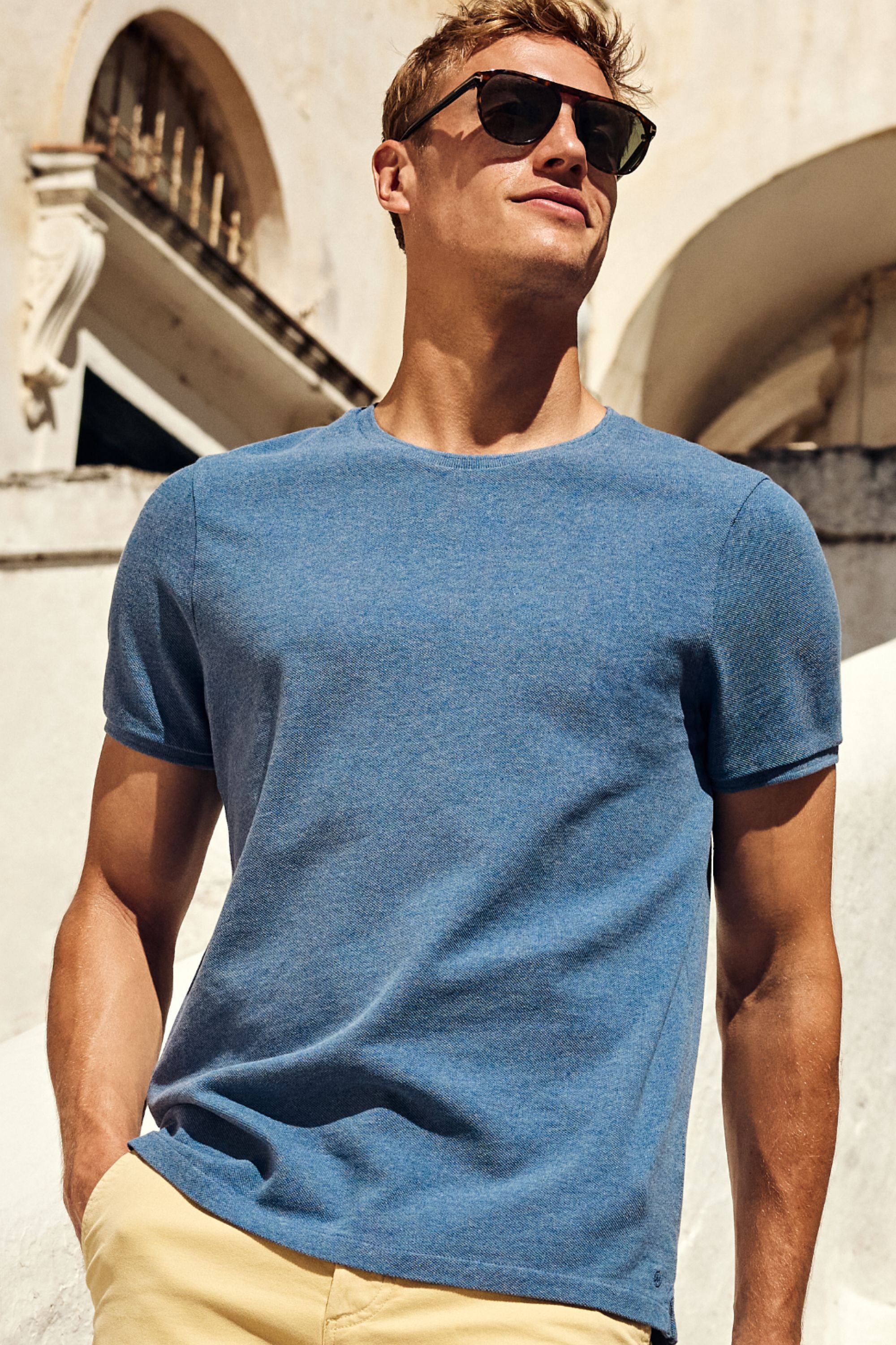 PAUL & SHARK: T-shirt in cotone a righe - Giallo | T-Shirt Paul & Shark