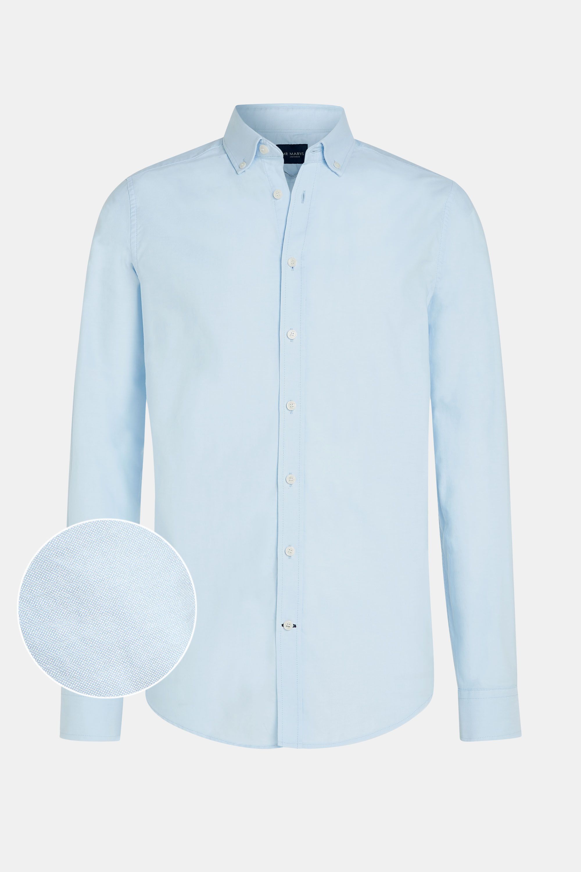Mens button down oxford shirt with regular fit in light blue
