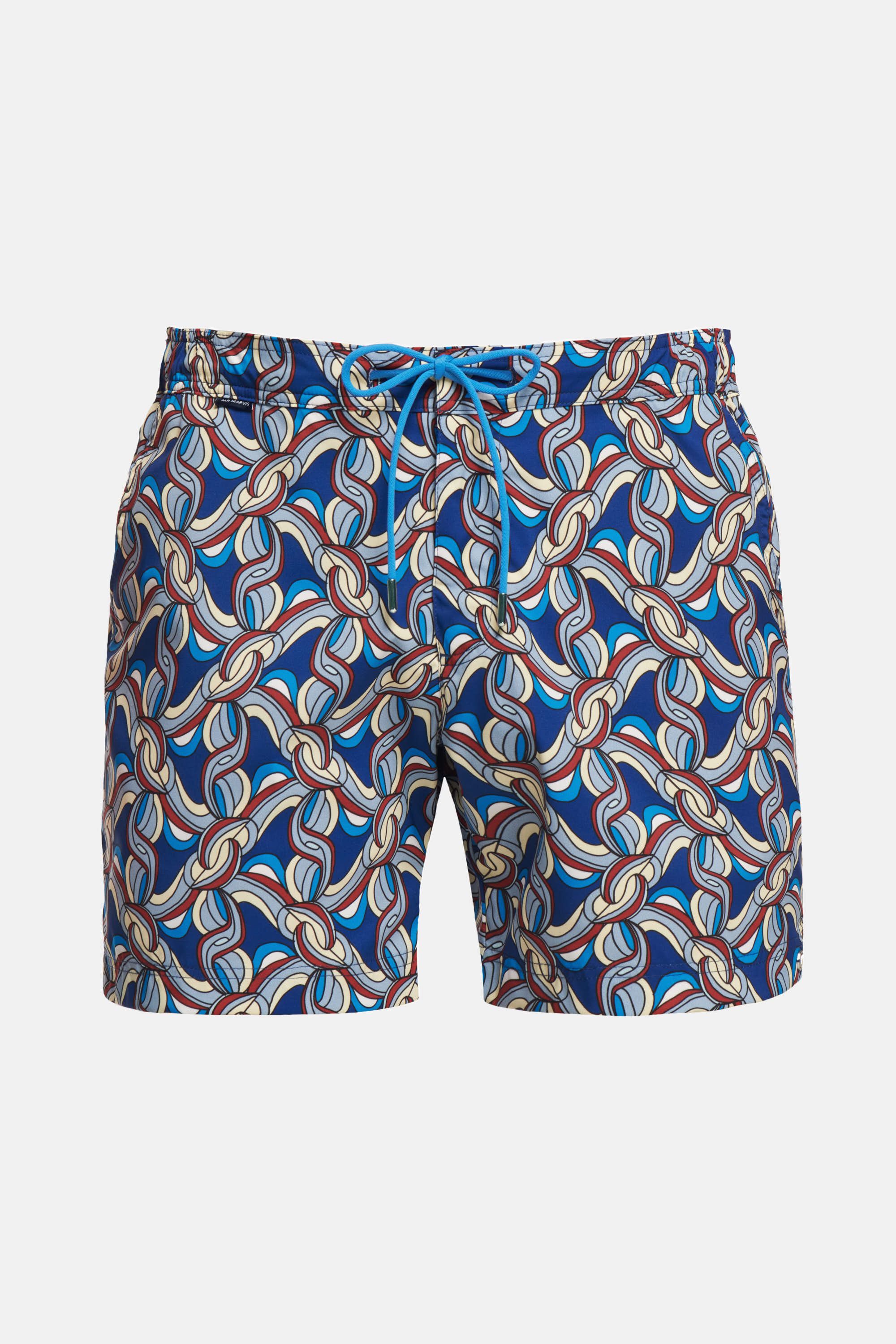 Mens quick-drying printed swim shorts in exclusive collaboration