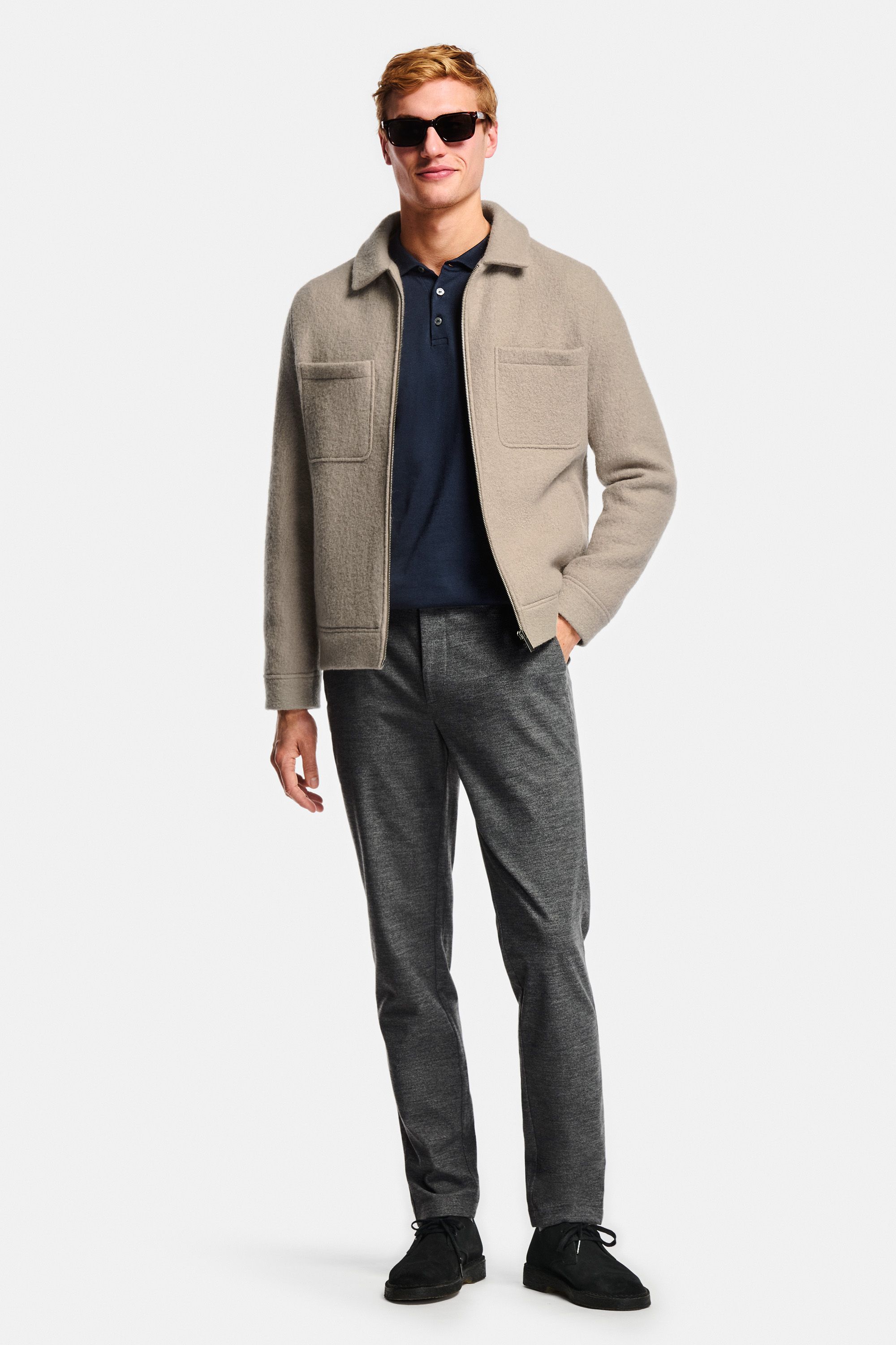 Cosmics * The Polo Pullover, Baristas * The Wool Zip Shacket, Newmans * The Smart Easies