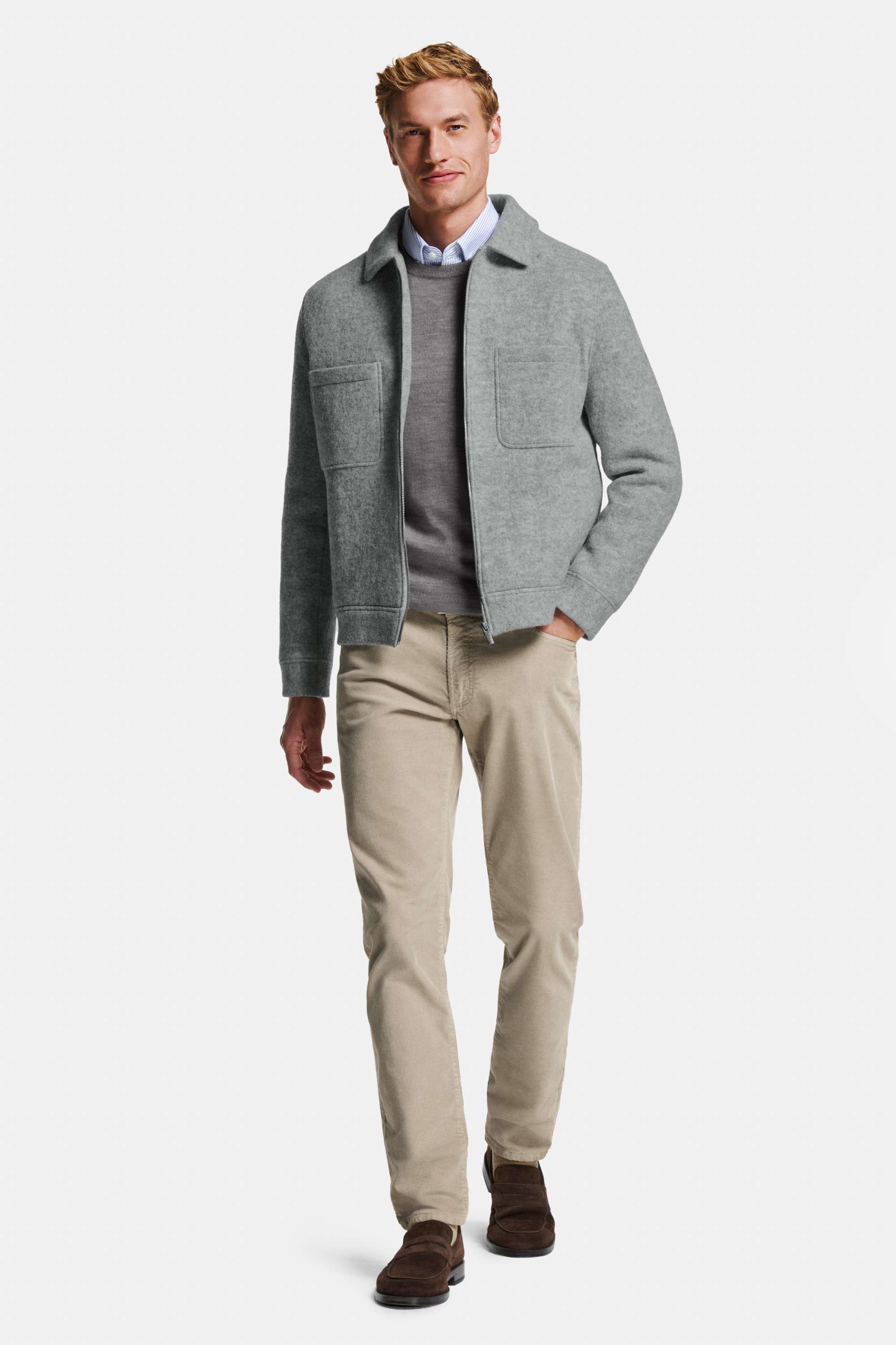 Catamarans * The Oxford Shirt, Oysters * The Merino Pullover, Oysters * The Wool Zip Shacket, Baristas * The Fine Cords